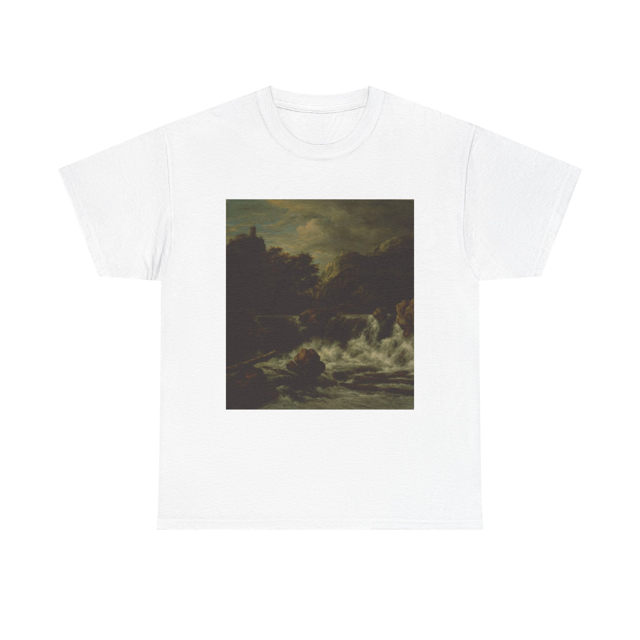 Art Tee – Mountainous Landscape with Waterfall