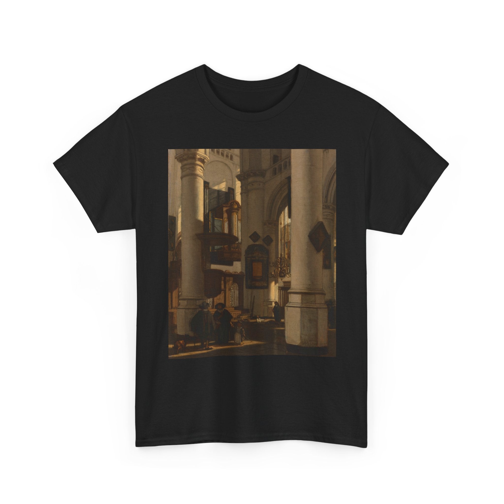 Art Tee – Interior of a Protestant, Gothic Church, with a Gravedigger in the Choir