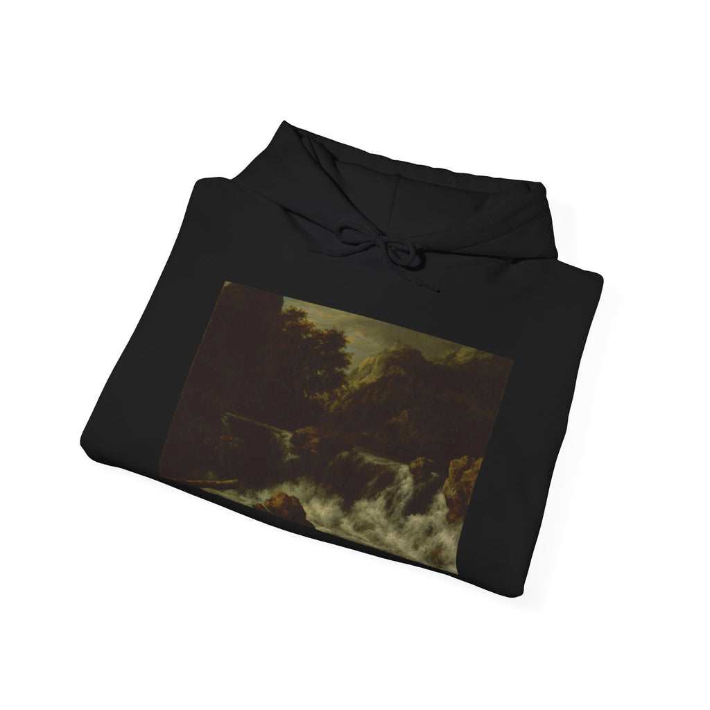 Art Hoodie – Mountainous Landscape with Waterfall