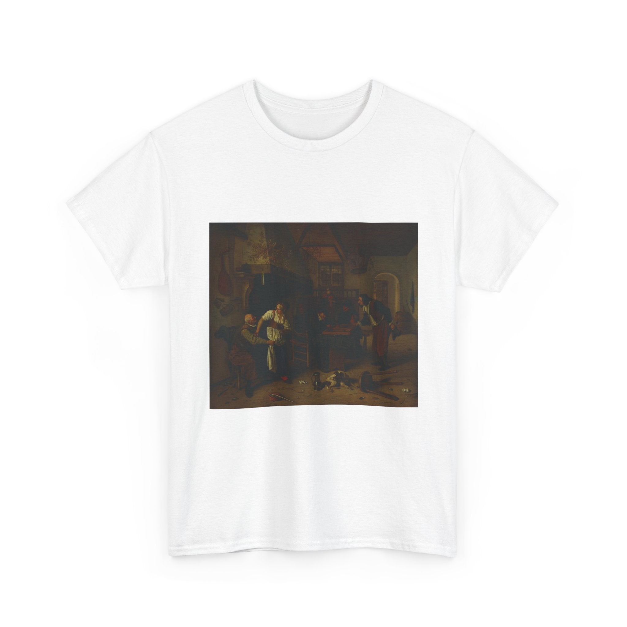 Art Tee – Interior of an inn with an old man amusing himself with the landlady and two men playing backgammon, known as 'Two kinds of games'