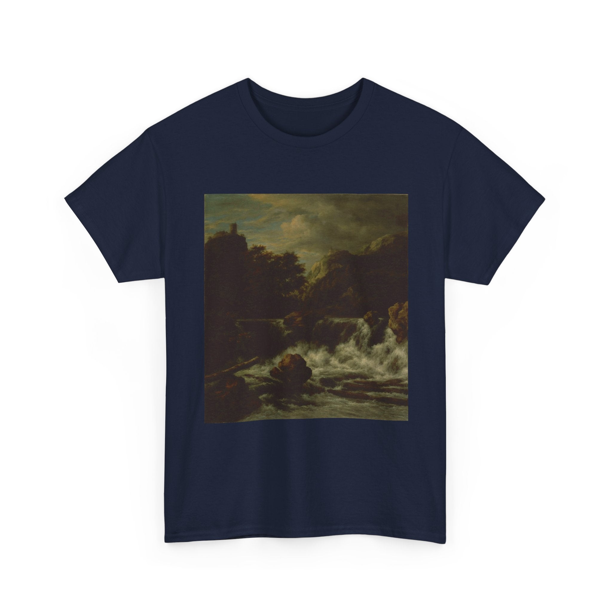 Art Tee – Mountainous Landscape with Waterfall