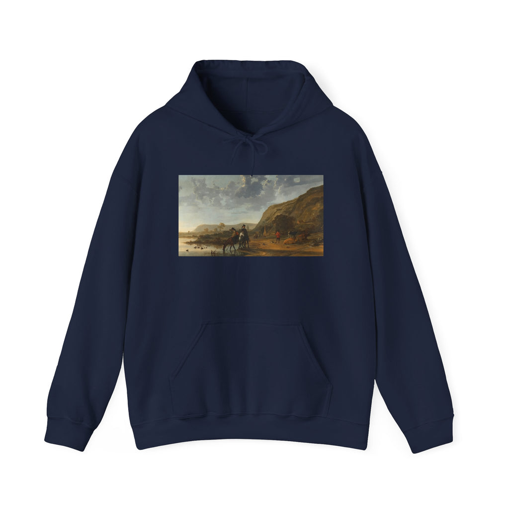 Art Hoodie – River Landscape with Riders