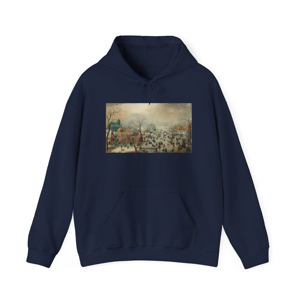 Art Hoodie – Winter Landscape with Ice Skaters