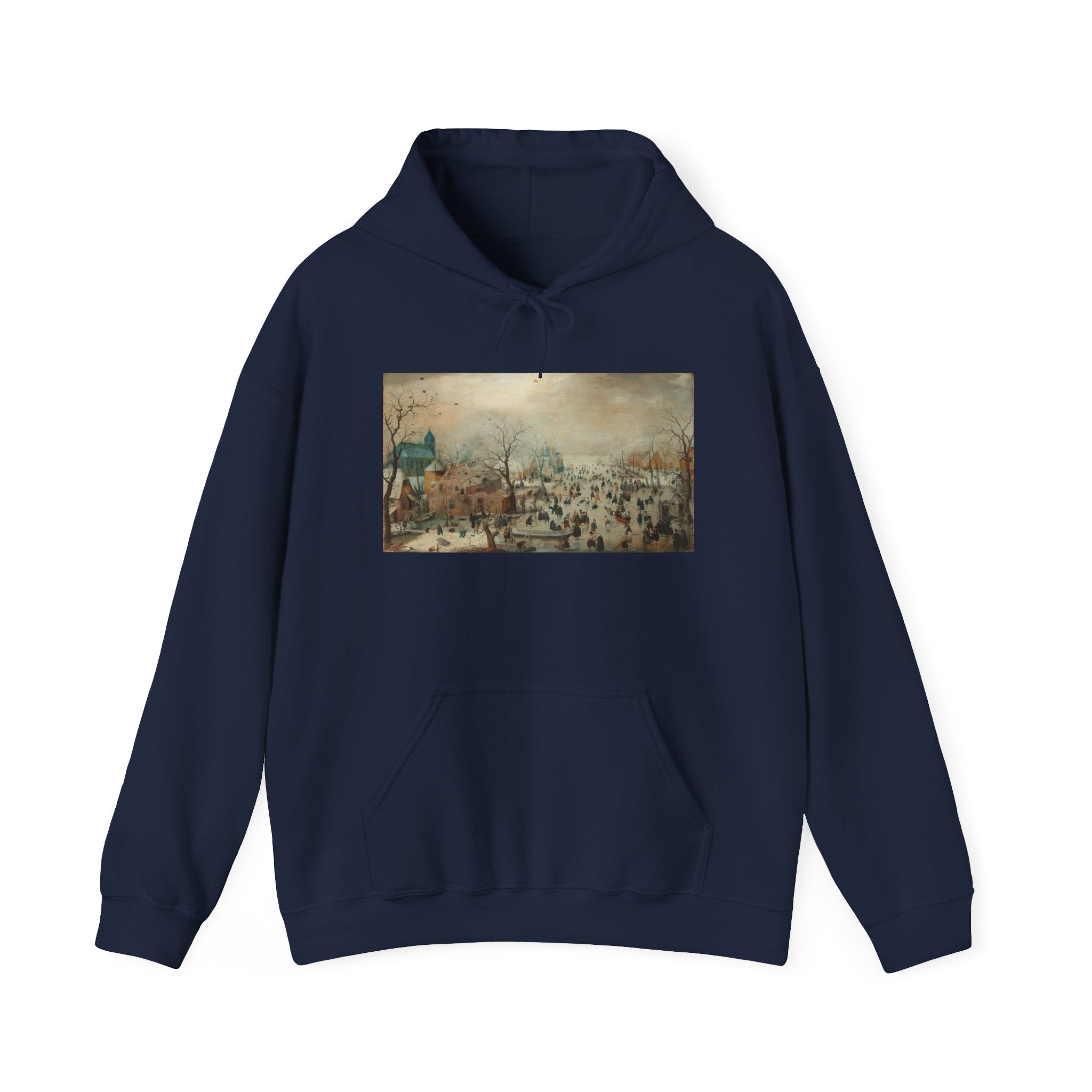 Art Hoodie – Winter Landscape with Ice Skaters