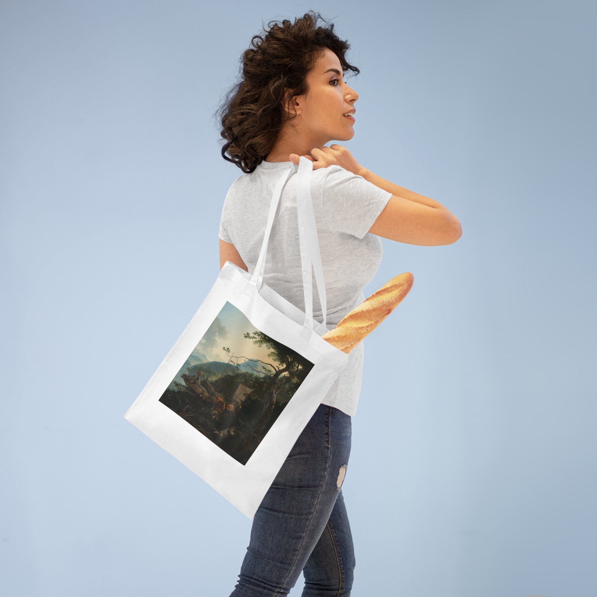 Art Tote Bag – Boatmen Moored on the Shore of an Italian Lake