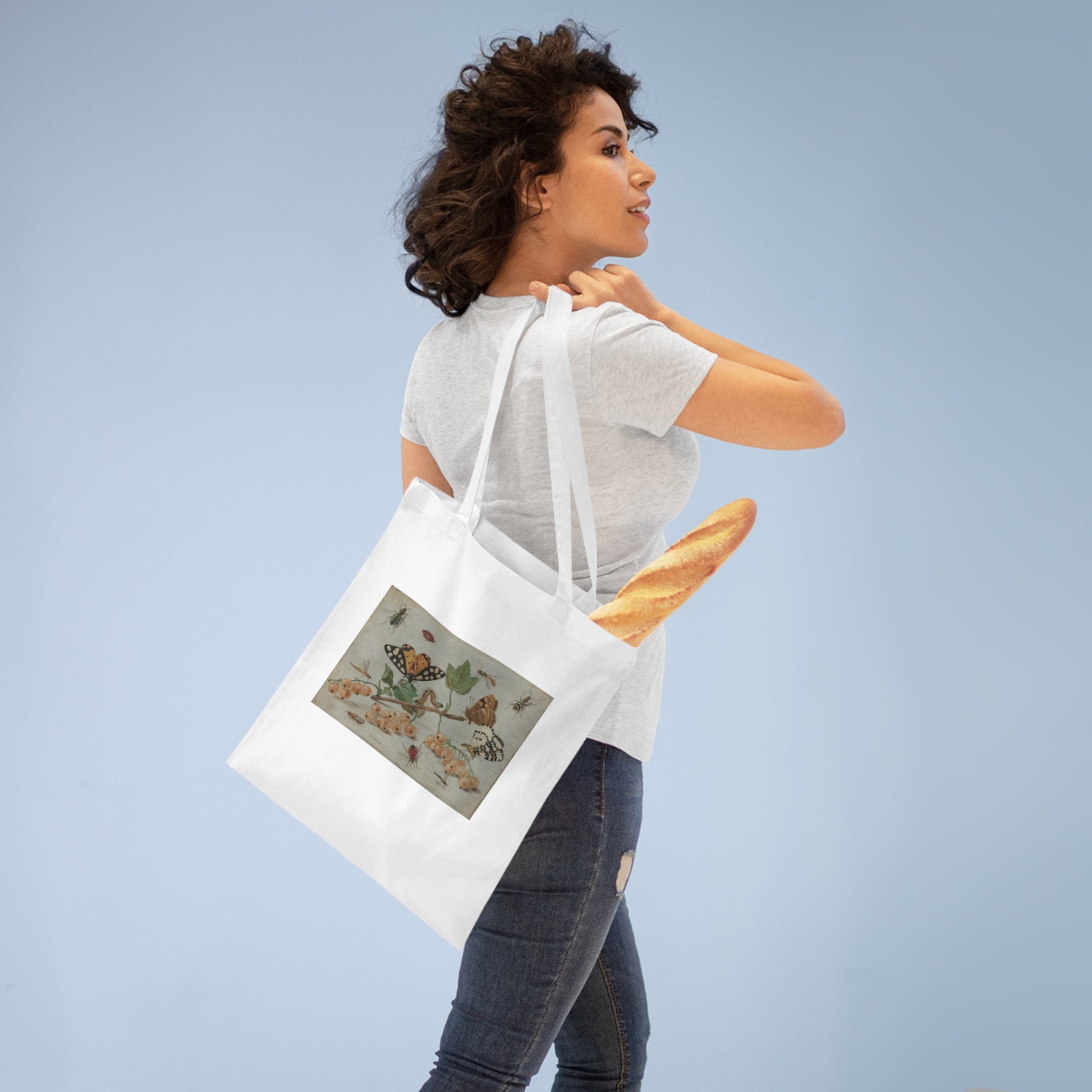 Art Tote Bag – Sprig of White Currants with Insects