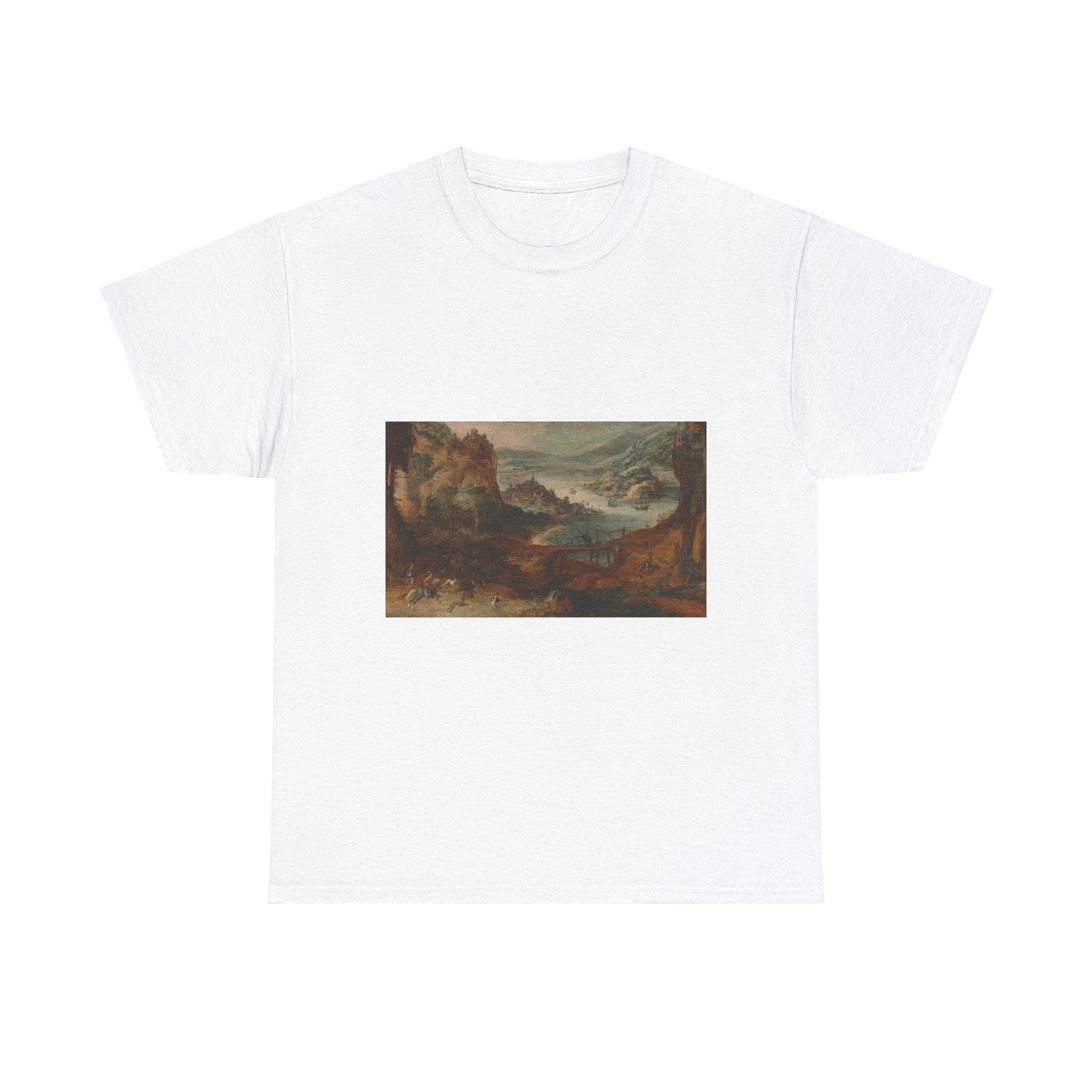 Art Tee – River Landscape with Boar Hunt