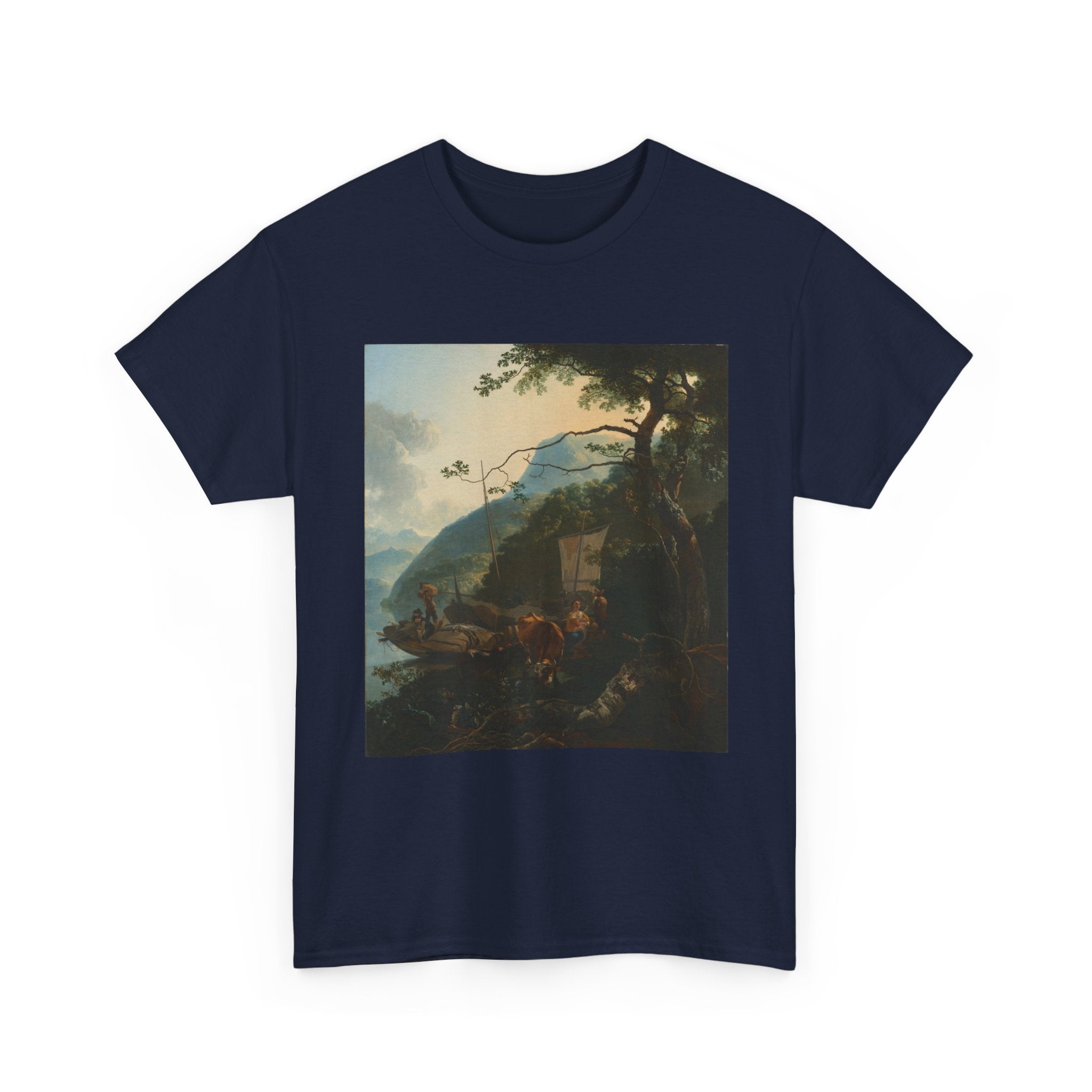 Art Tee – Boatmen Moored on the Shore of an Italian Lake