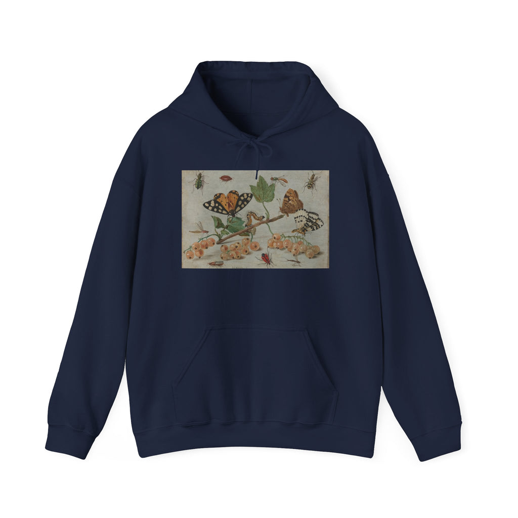 Art Hoodie – Sprig of White Currants with Insects
