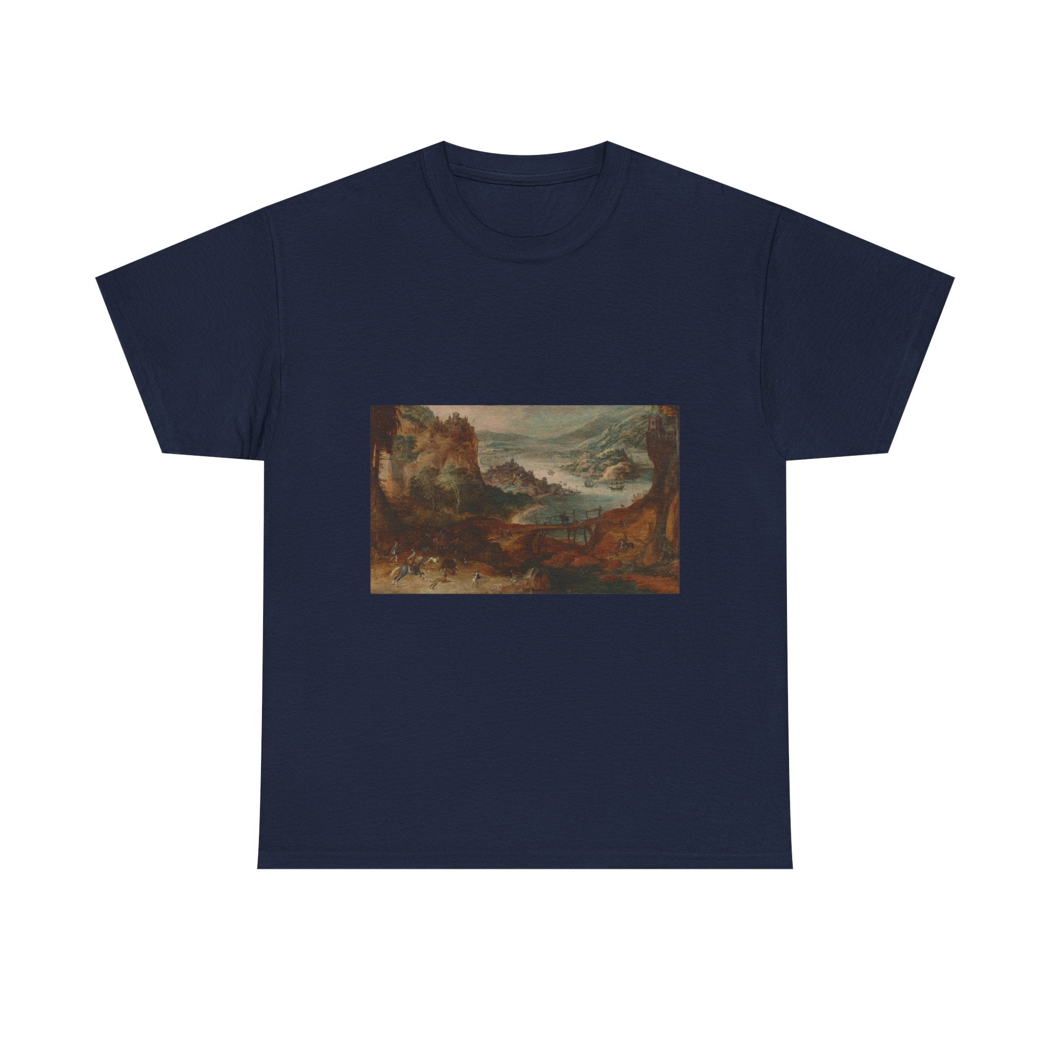 Art Tee – River Landscape with Boar Hunt