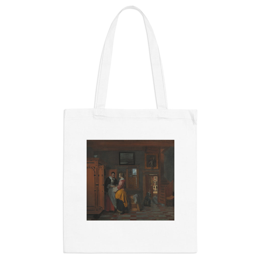 Art Tote Bag – Interior with Women beside a Linen Cupboard