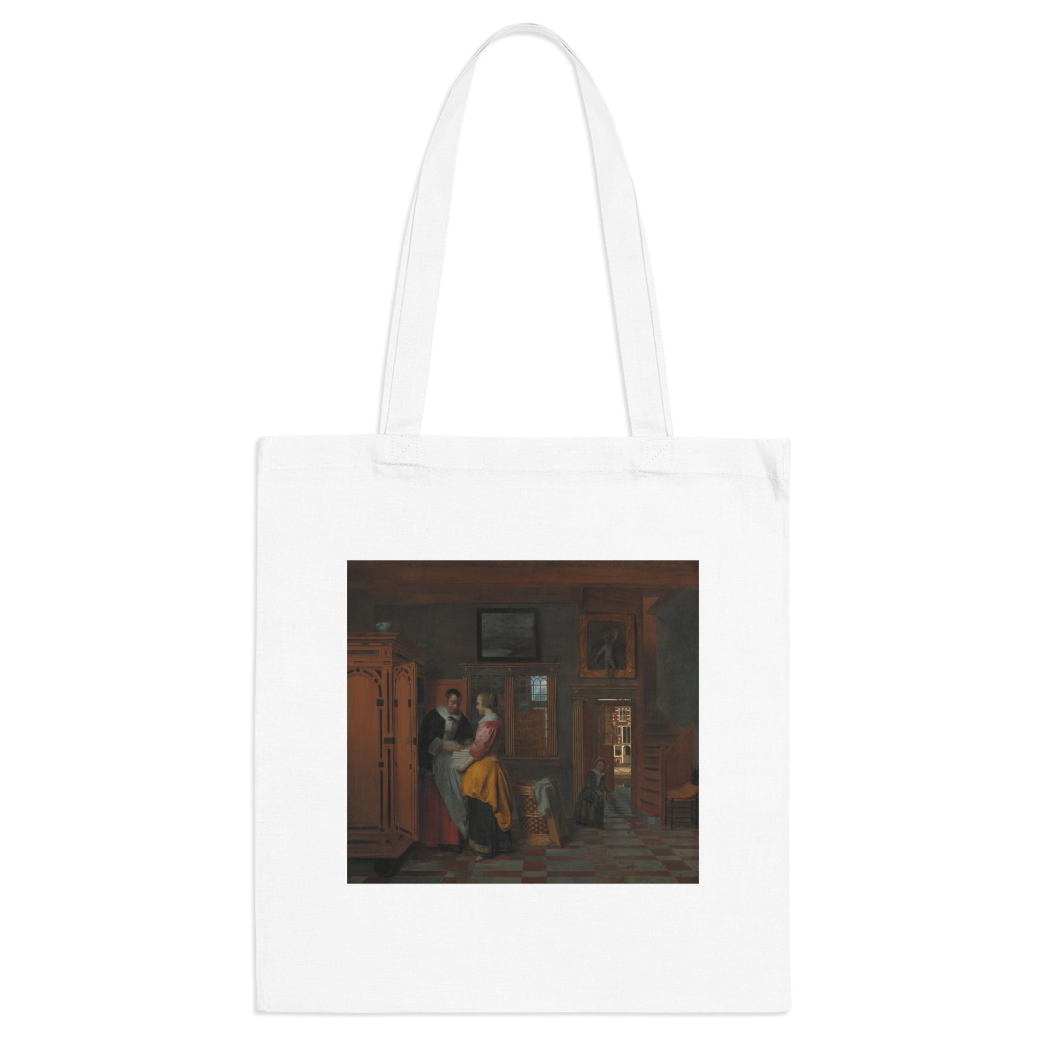 Art Tote Bag – Interior with Women beside a Linen Cupboard