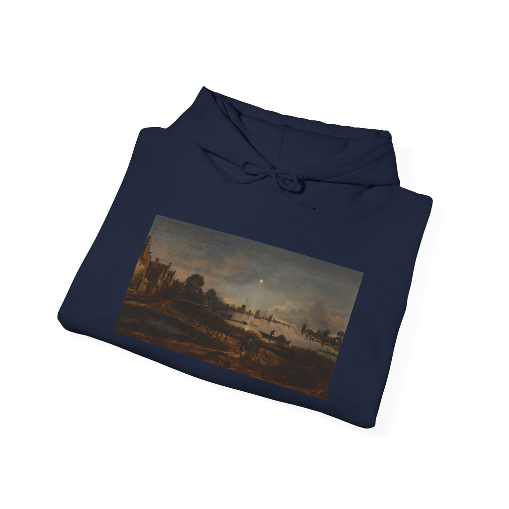 Art Hoodie – River View by Moonlight