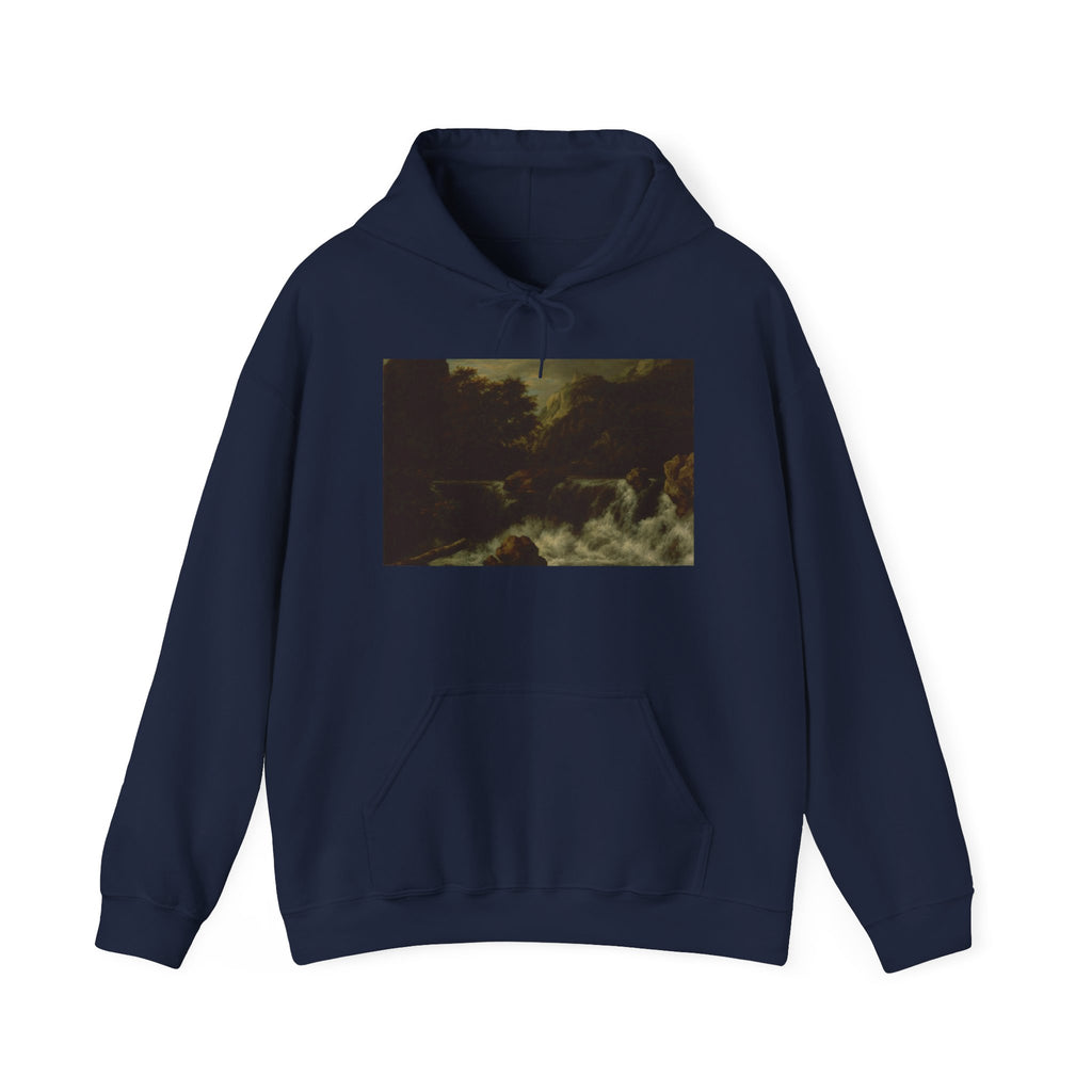 Art Hoodie – Mountainous Landscape with Waterfall