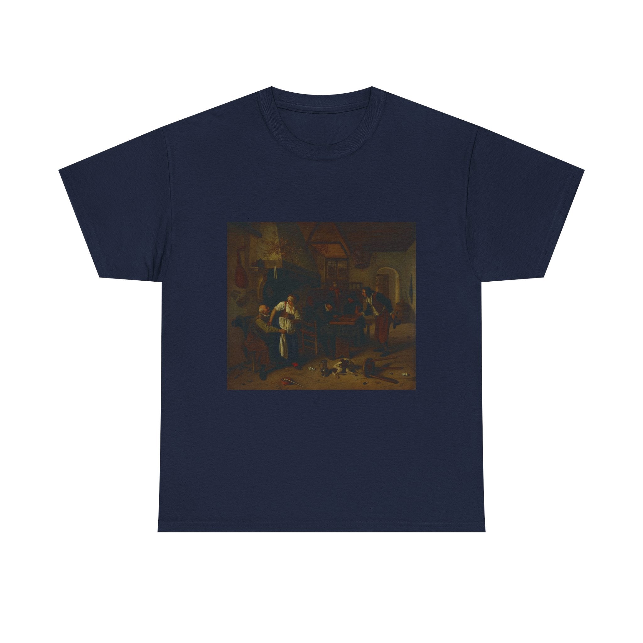 Art Tee – Interior of an inn with an old man amusing himself with the landlady and two men playing backgammon, known as 'Two kinds of games'