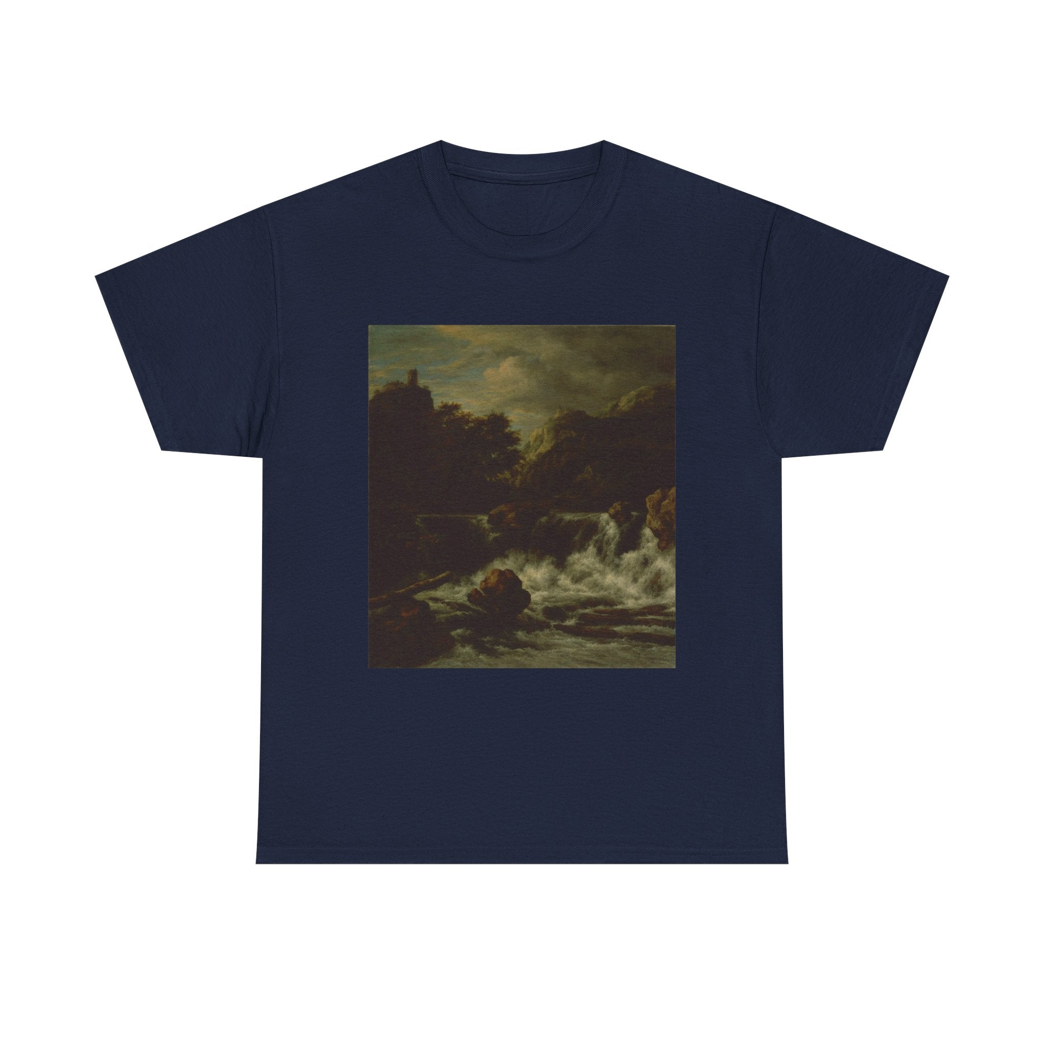 Art Tee – Mountainous Landscape with Waterfall