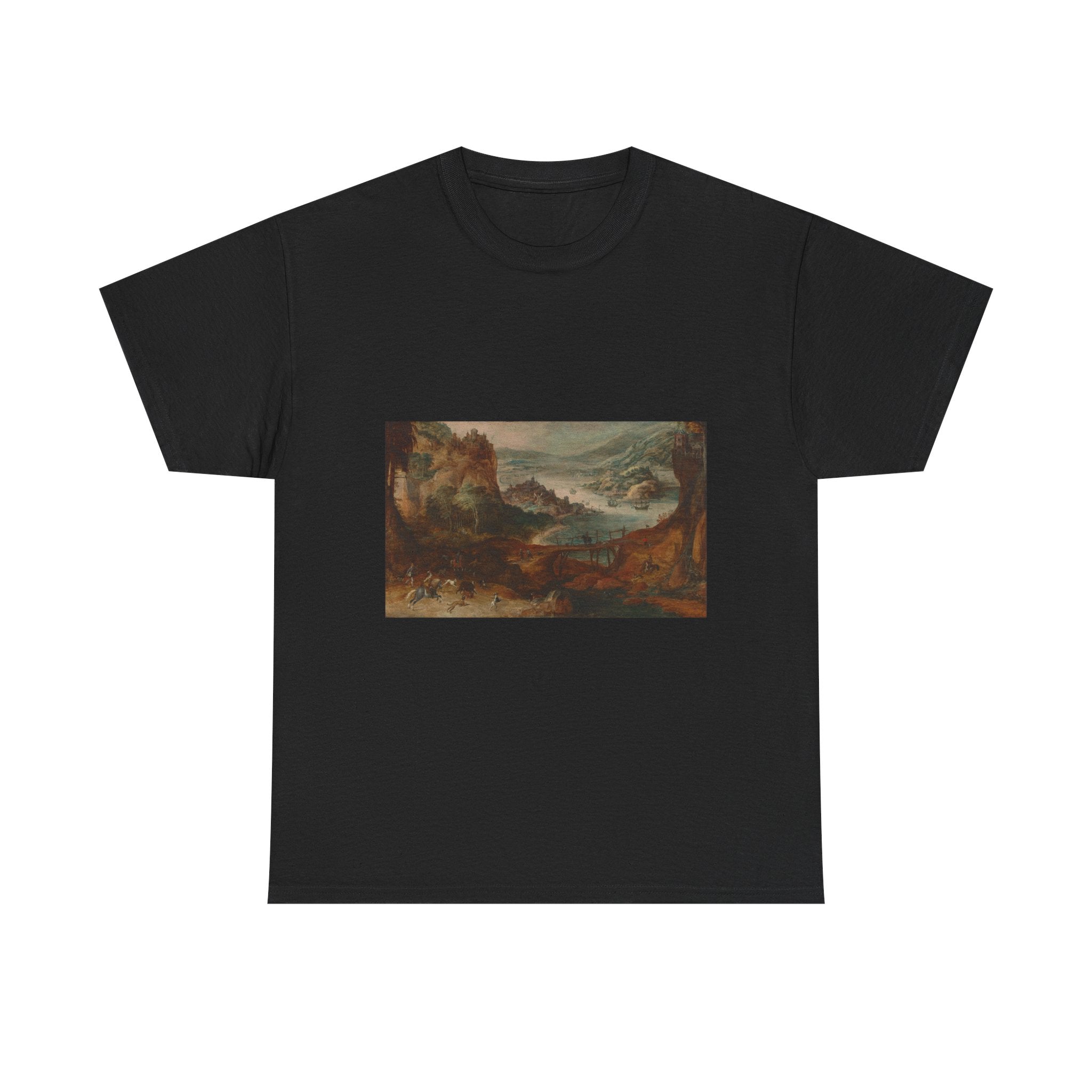 Art Tee – River Landscape with Boar Hunt