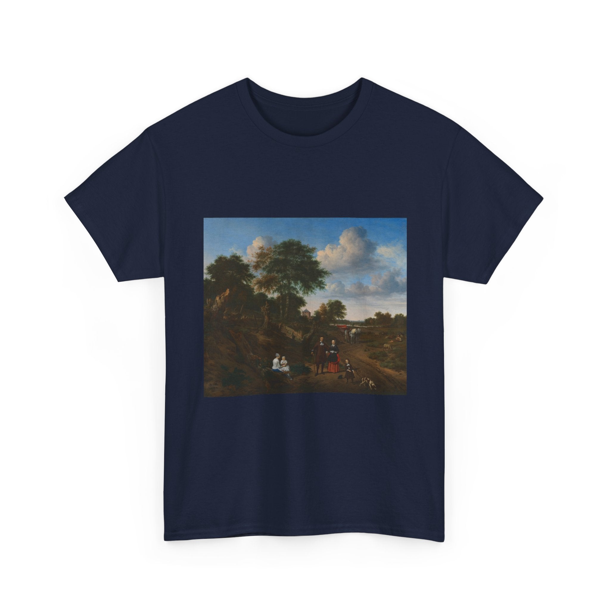 Art Tee – Portrait of a Couple with Two Children and a Nurse in a Landscape
