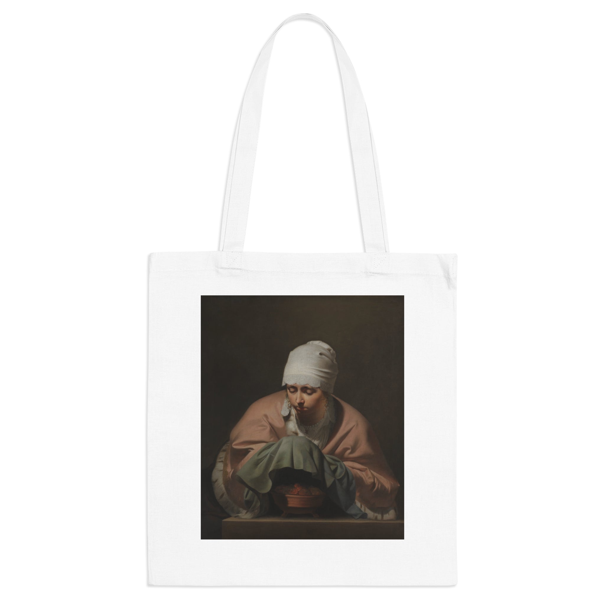 Art Tote Bag – A Young Woman Warming her Hands over a Brazier: Allegory of Winter