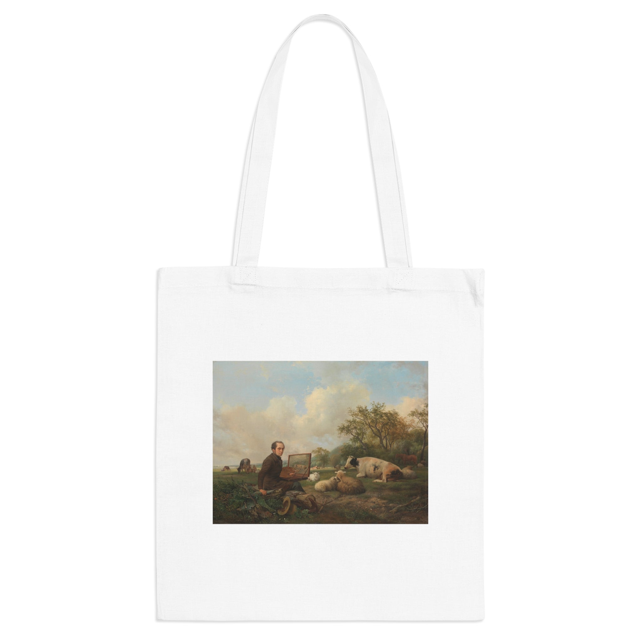 Art Tote Bag – The Artist Painting a Cow in a Meadow