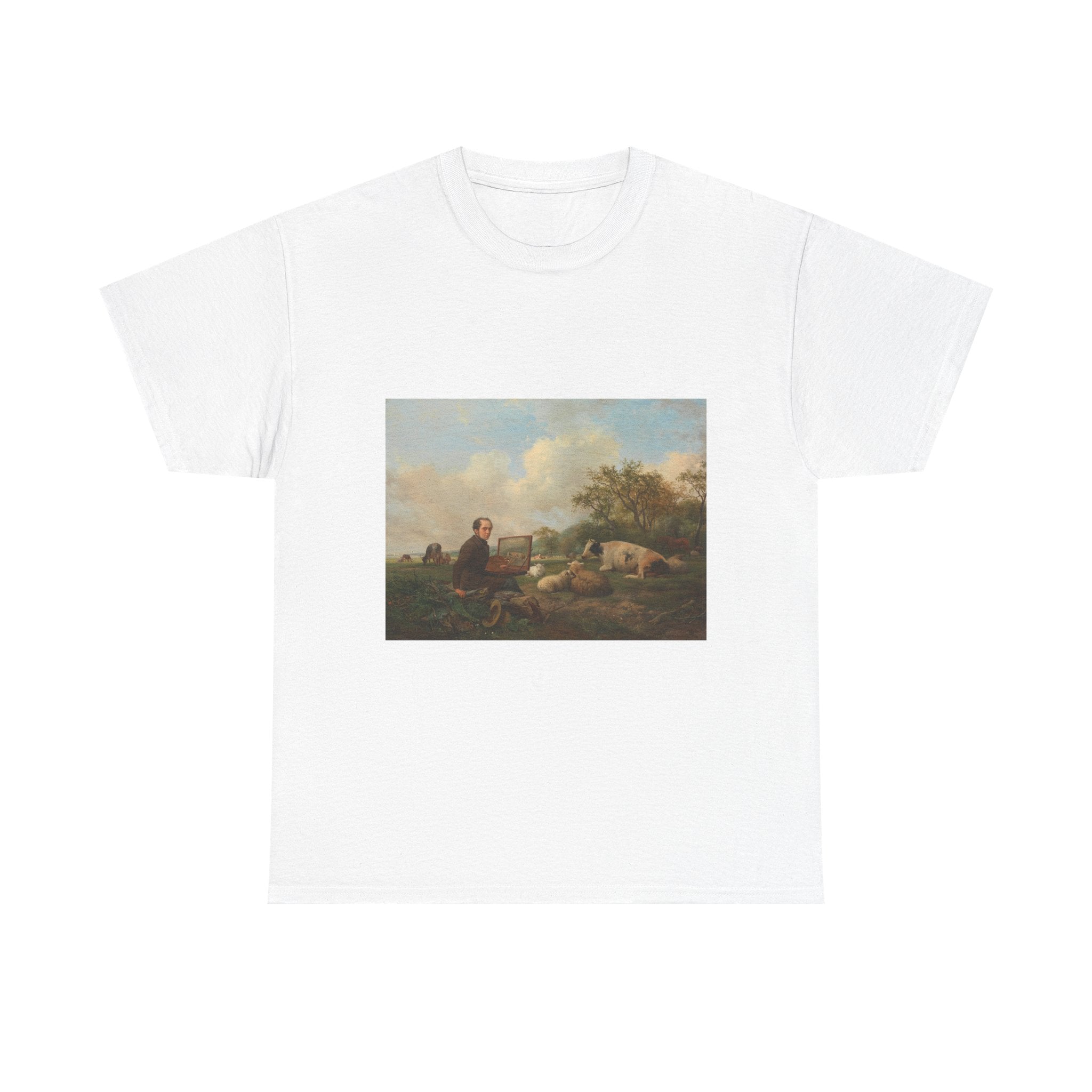 Art Tee – The Artist Painting a Cow in a Meadow