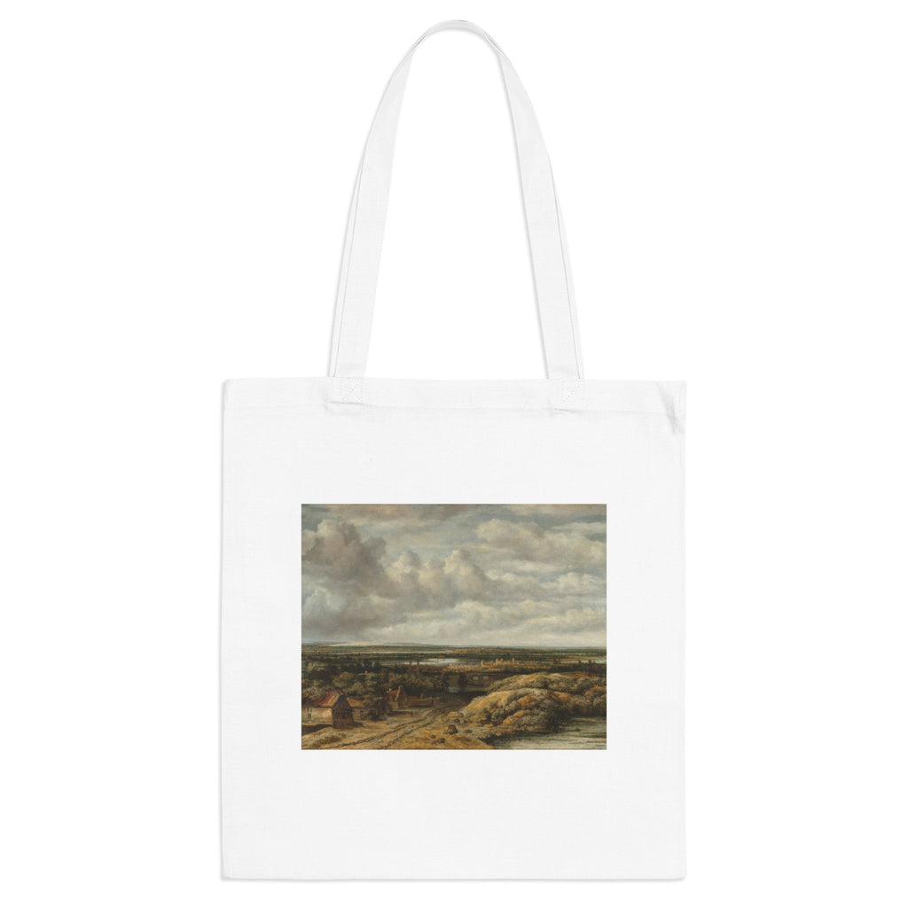 Art Tote Bag – Distant View with Cottages along a Road