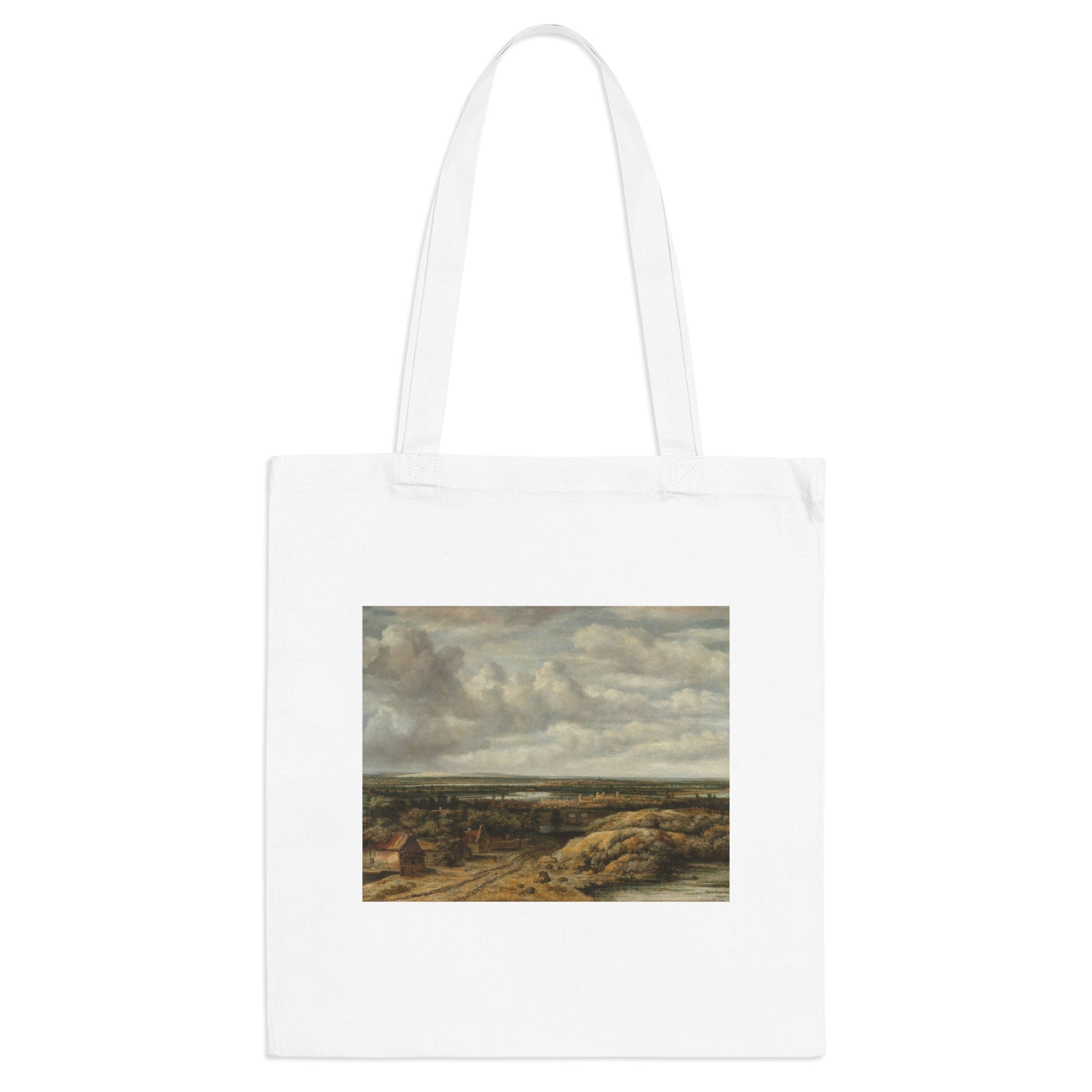 Art Tote Bag – Distant View with Cottages along a Road