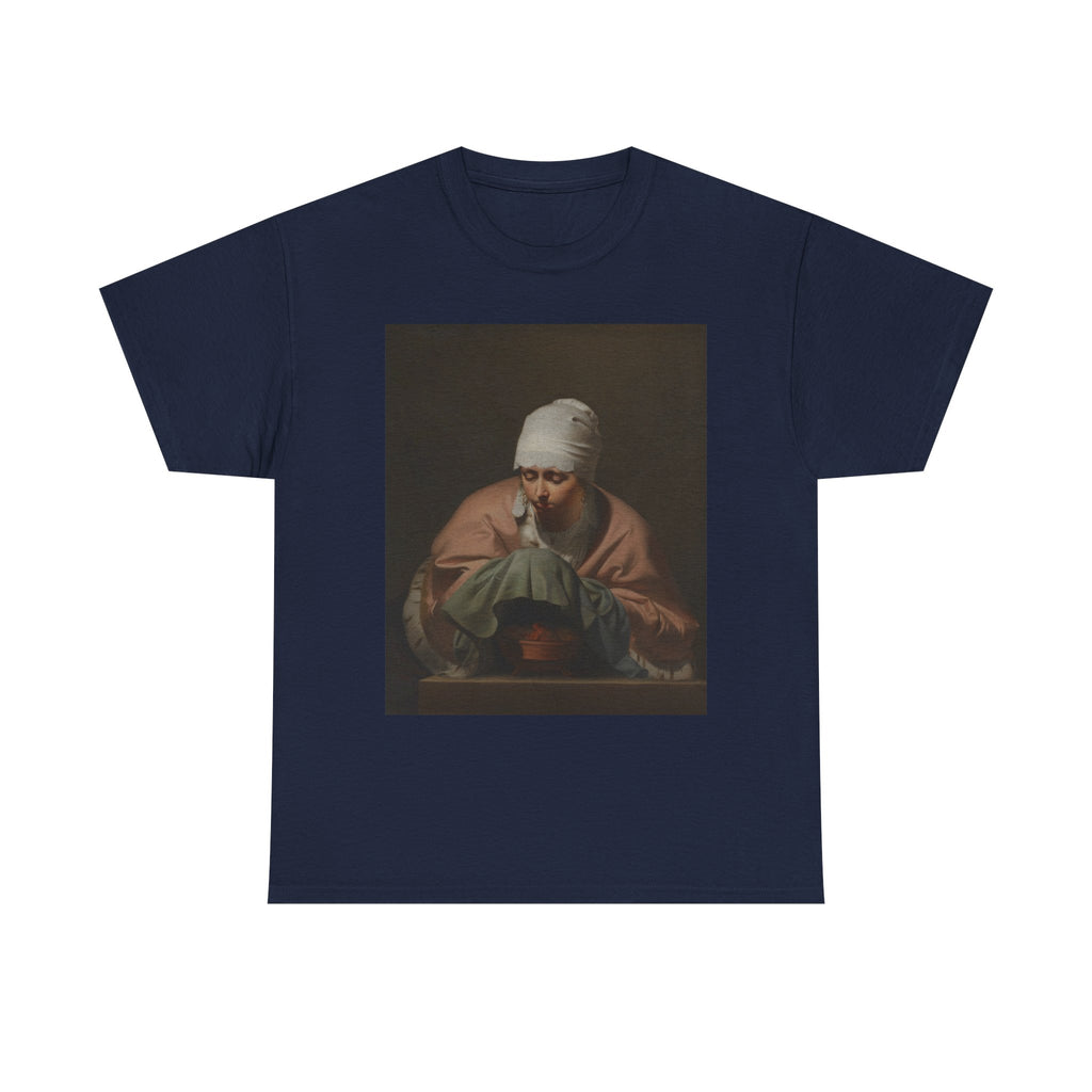 Art Tee – A Young Woman Warming her Hands over a Brazier: Allegory of Winter