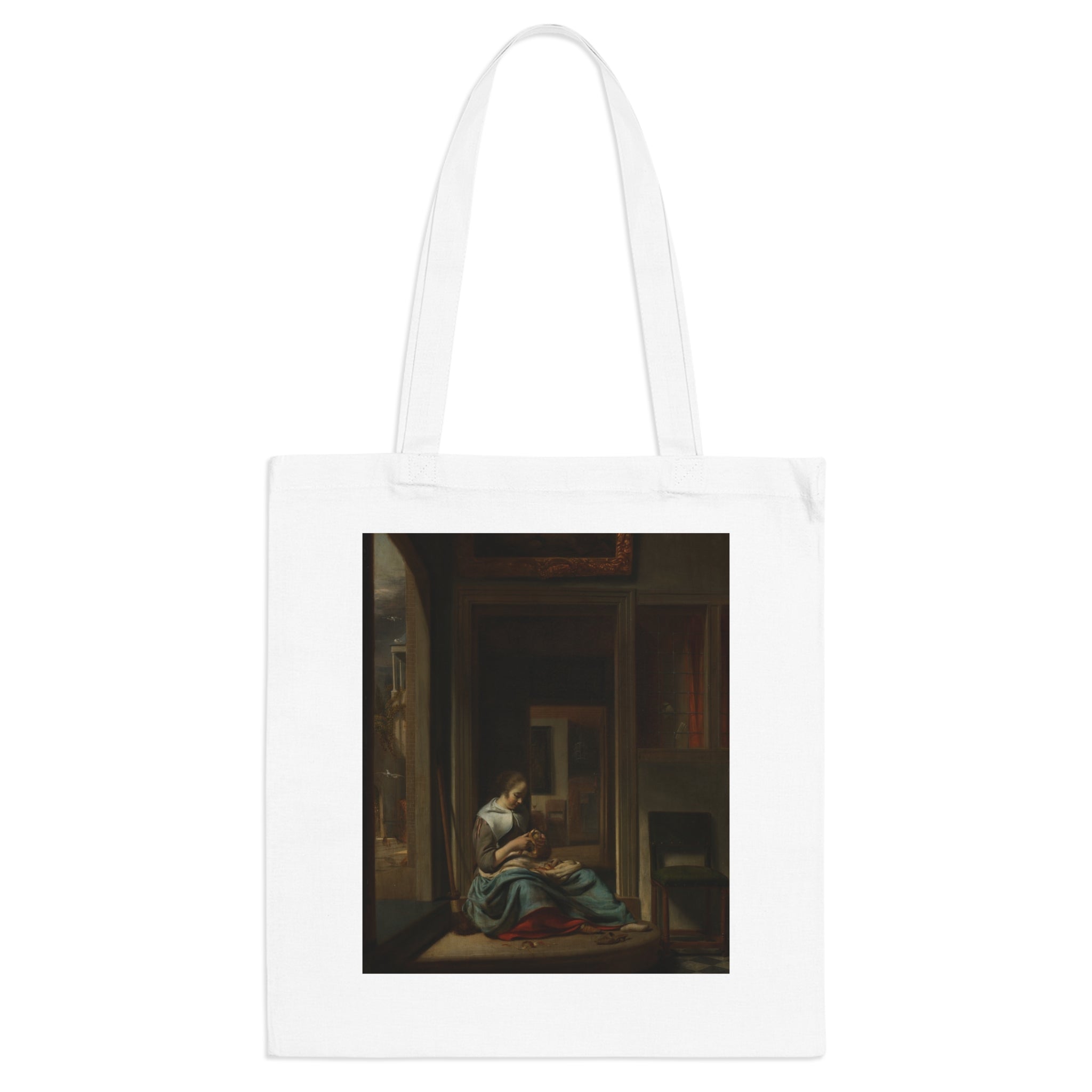 Art Tote Bag – Woman Peeling an Apple