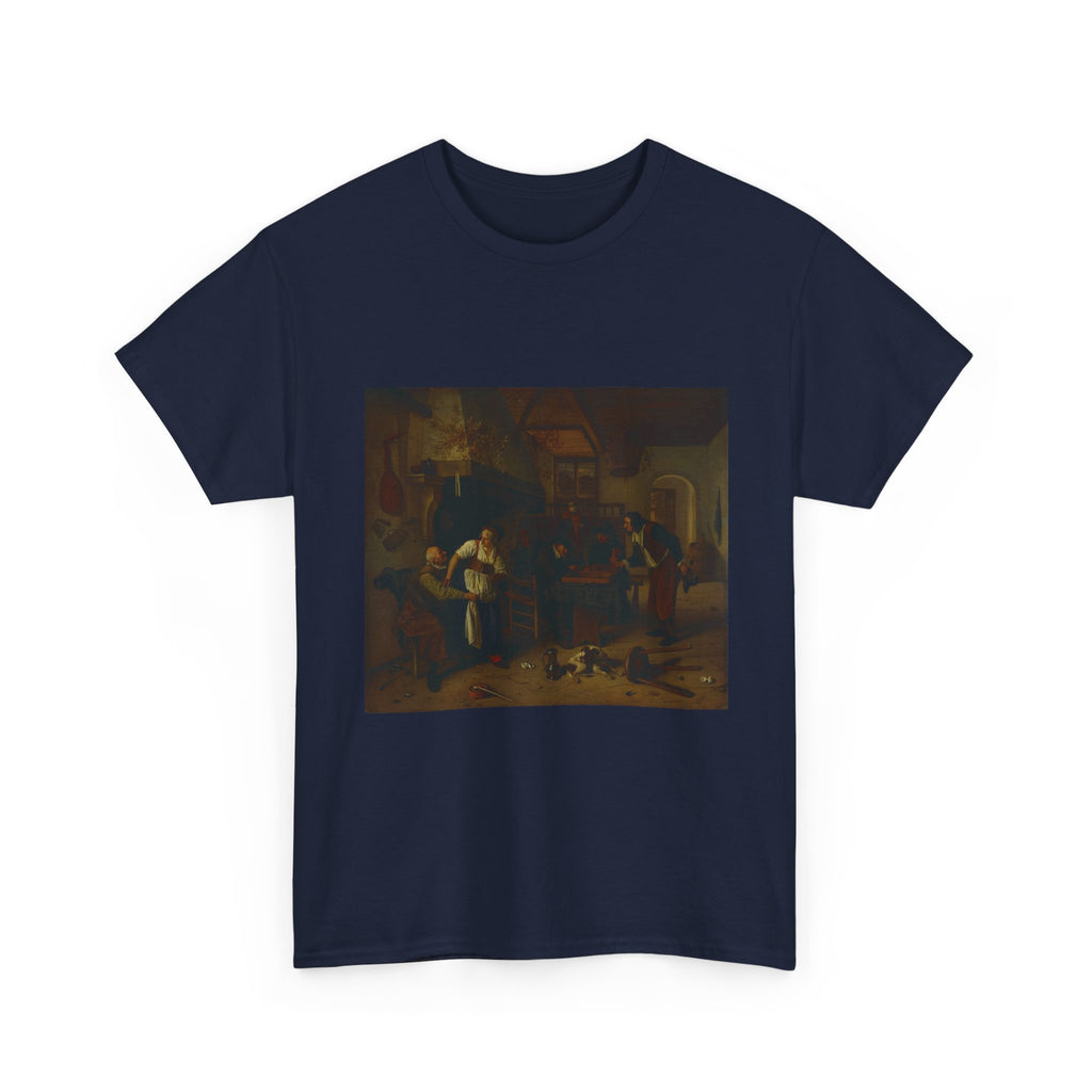 Art Tee – Interior of an inn with an old man amusing himself with the landlady and two men playing backgammon, known as 'Two kinds of games'