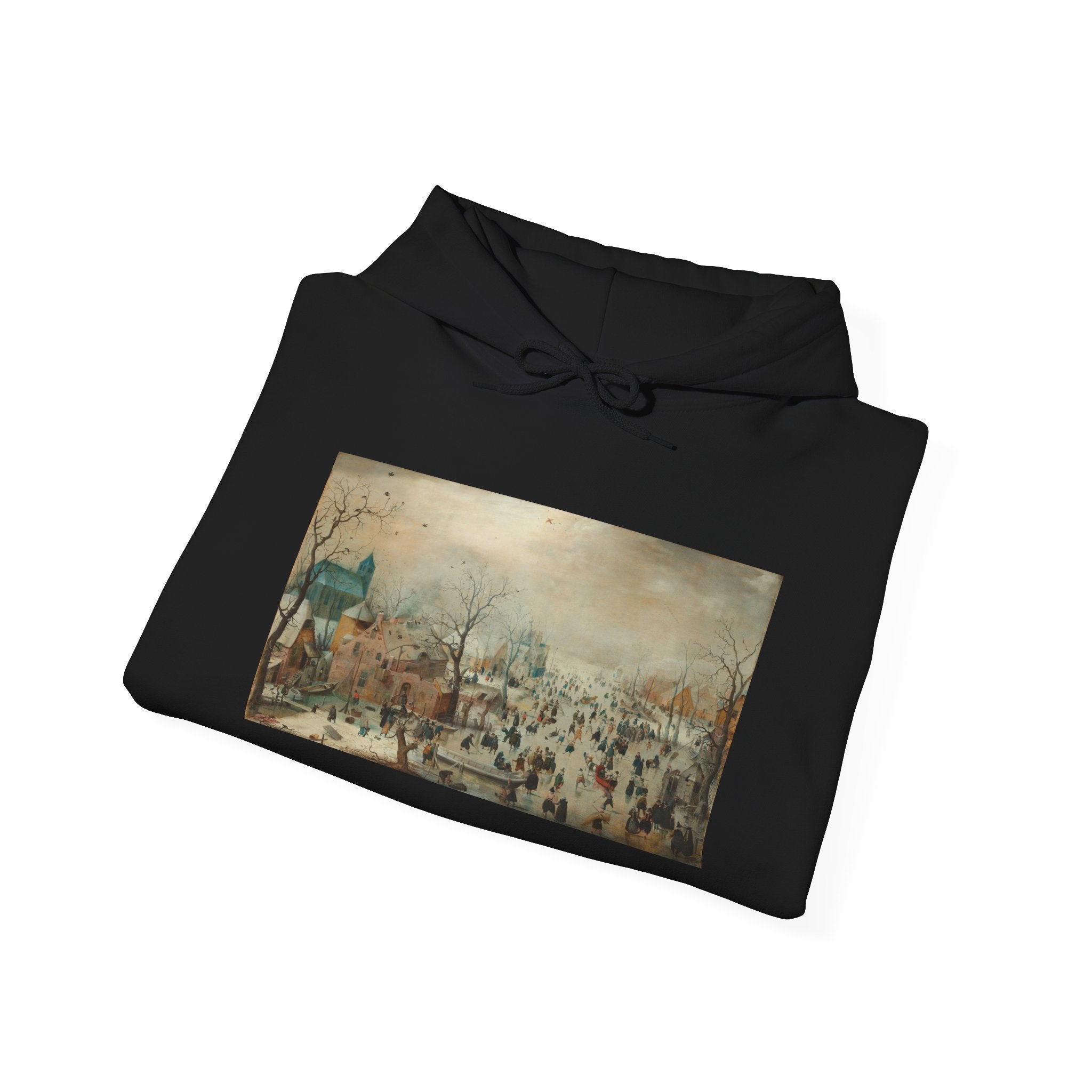 Art Hoodie – Winter Landscape with Ice Skaters