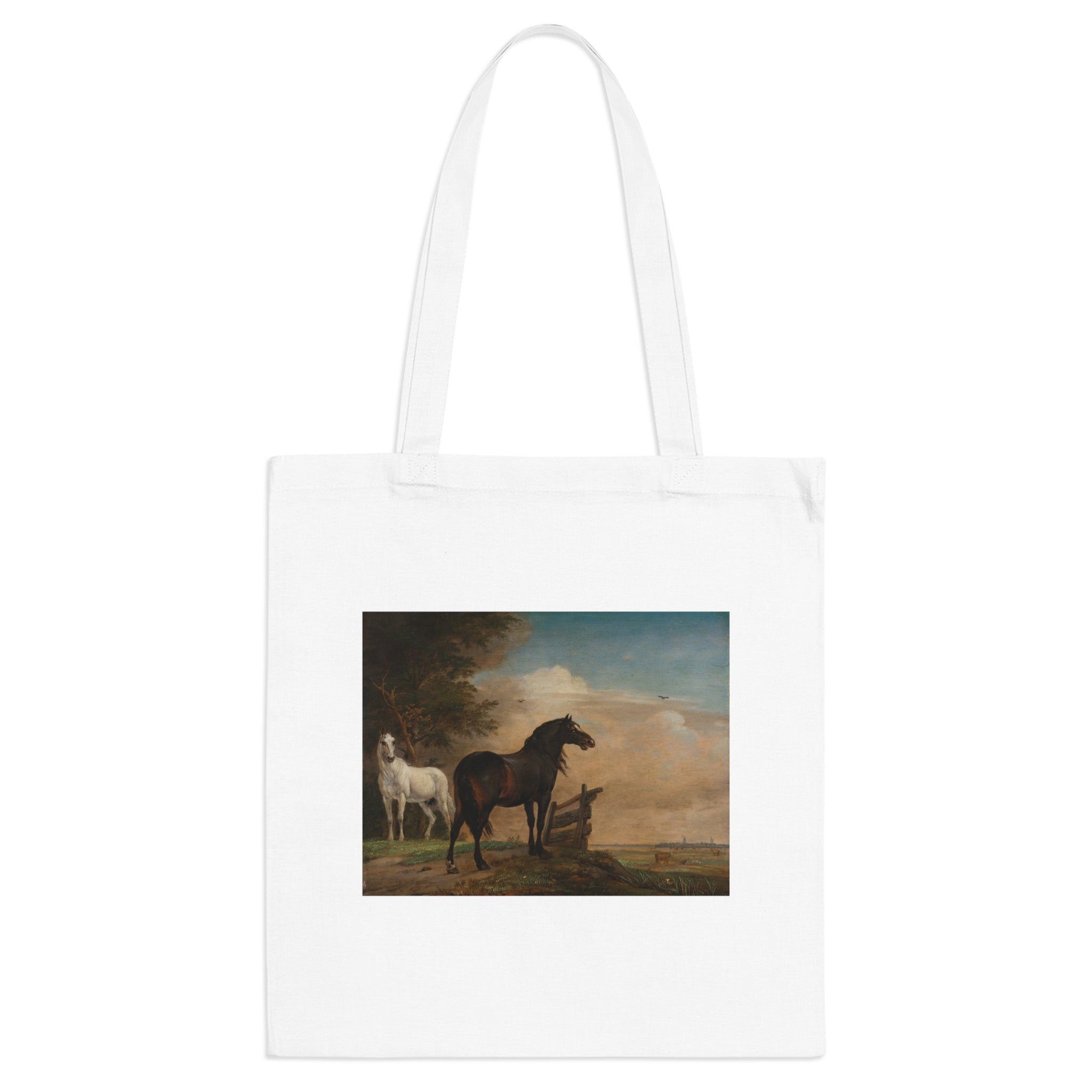 Art Tote Bag – Two Horses in a Meadow near a Gate
