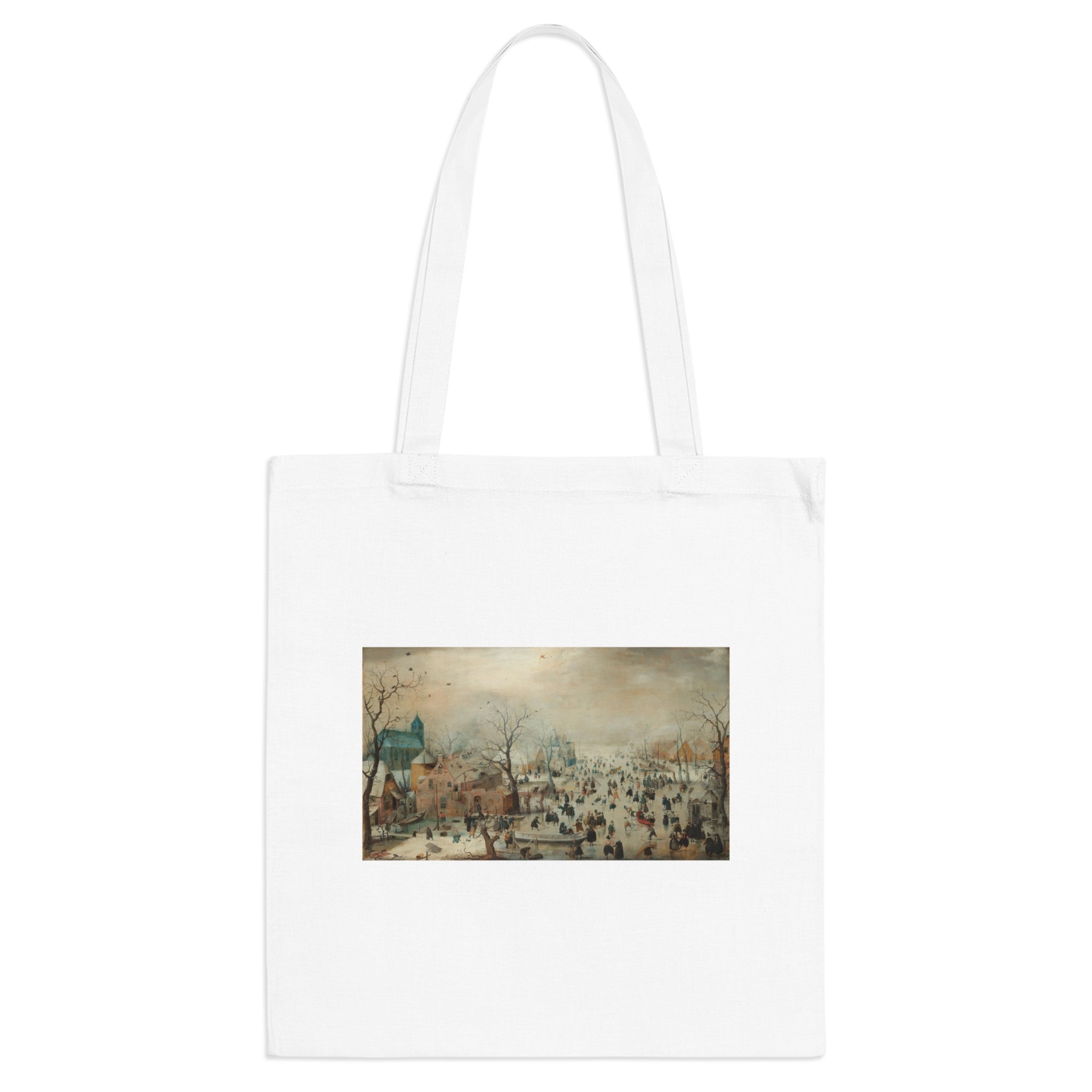 Art Tote Bag – Winter Landscape with Ice Skaters
