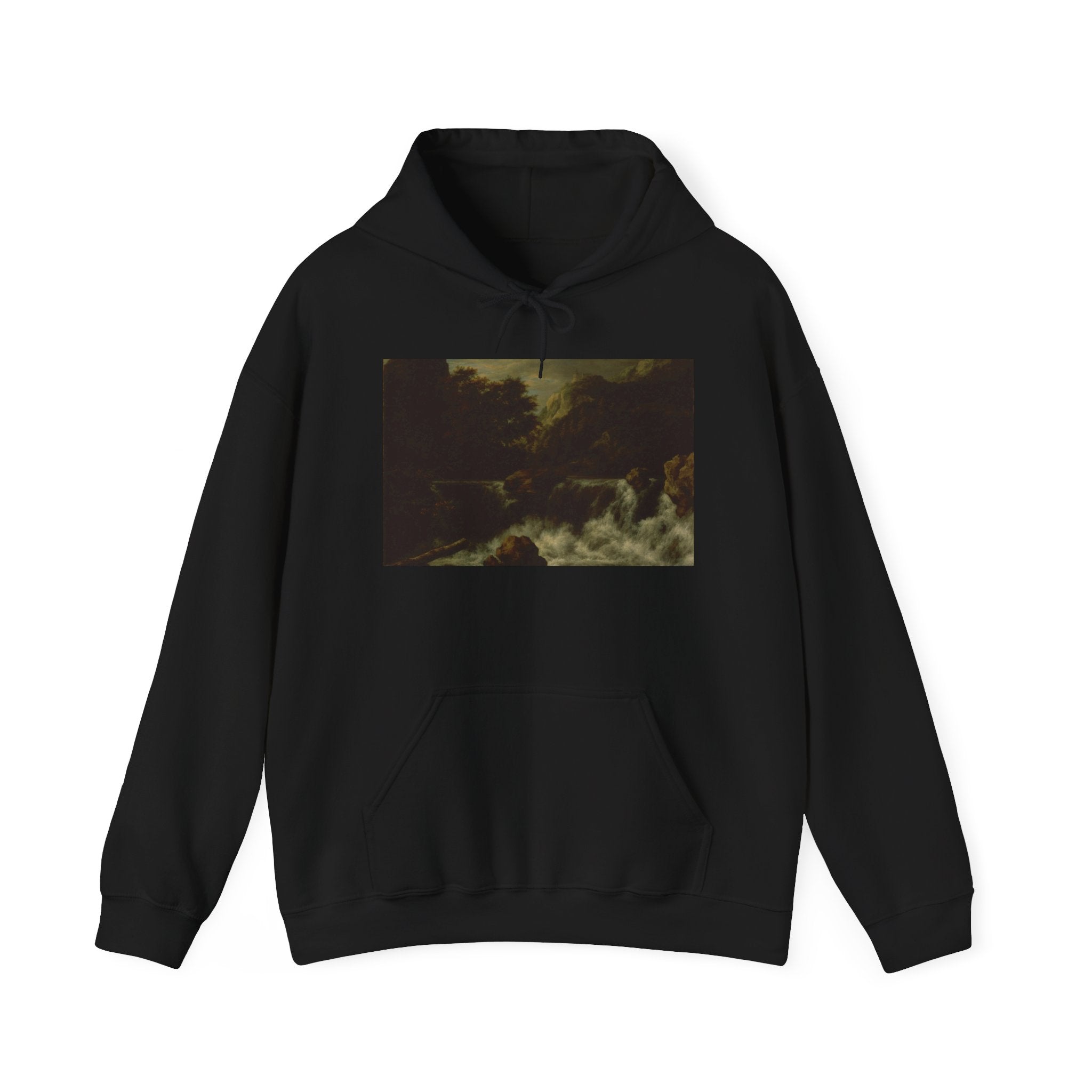 Art Hoodie – Mountainous Landscape with Waterfall