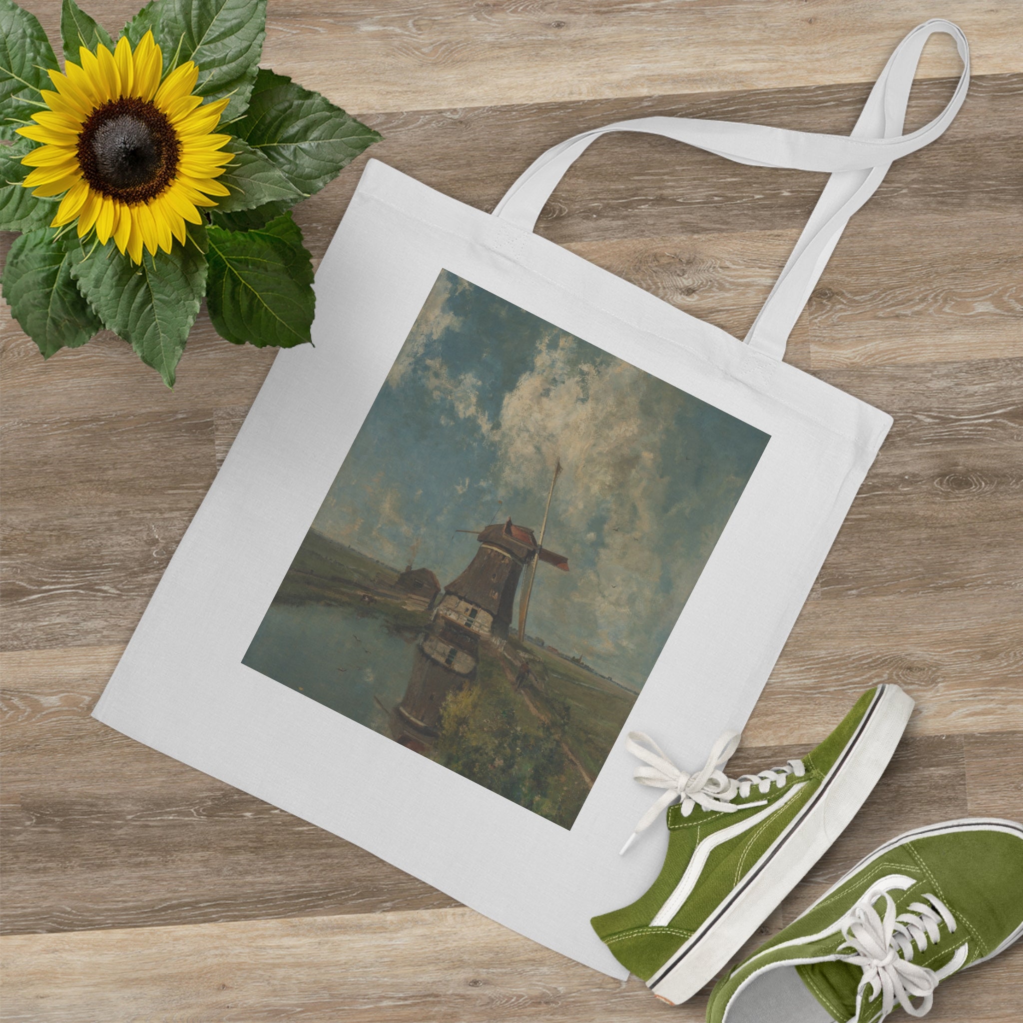 Art Tote Bag – A Windmill on a Polder Waterway, Known as ‘In the Month of July’