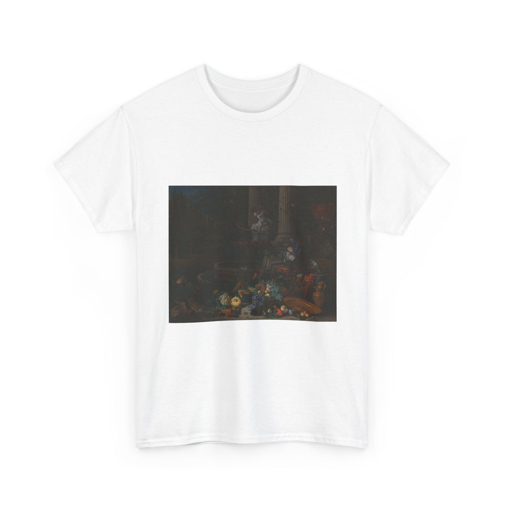 Art Tee – Still Life with Vegetables before a Draped, Overturned Plinth by an Ornamental Fountain