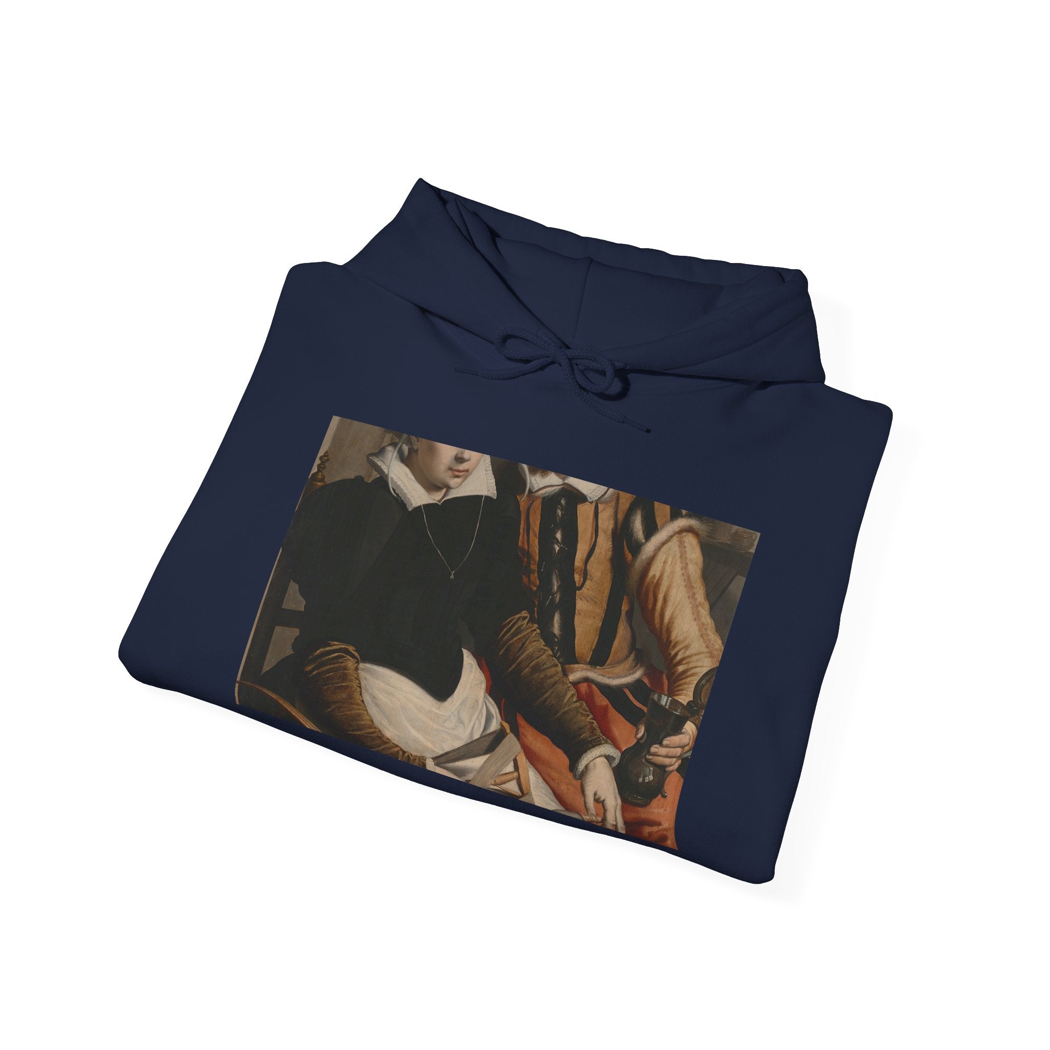 Art Hoodie – Man and Woman at a Spinning Wheel