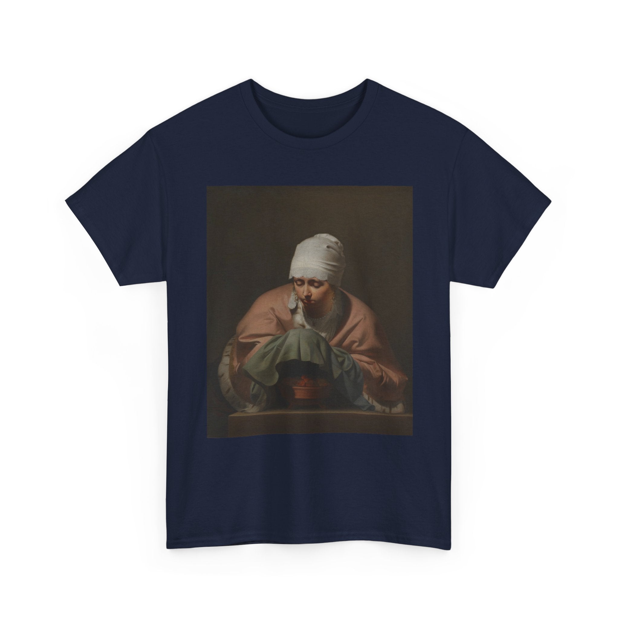 Art Tee – A Young Woman Warming her Hands over a Brazier: Allegory of Winter