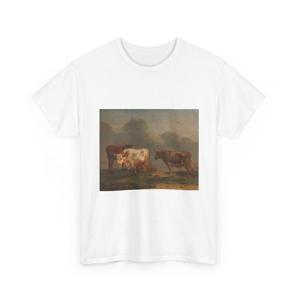 Art Tee – Four Young Bulls in a Meadow