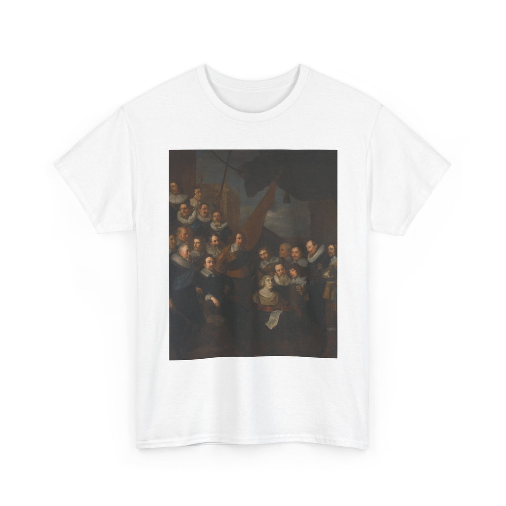 Art Tee – Officers and other Civic Guardsmen of the XIX District of Amsterdam, under the command of Captain Cornelis Bicker and Lieutenant Frederick van Banchem, waiting to welcome Marie de Médicis, 1 September 1638