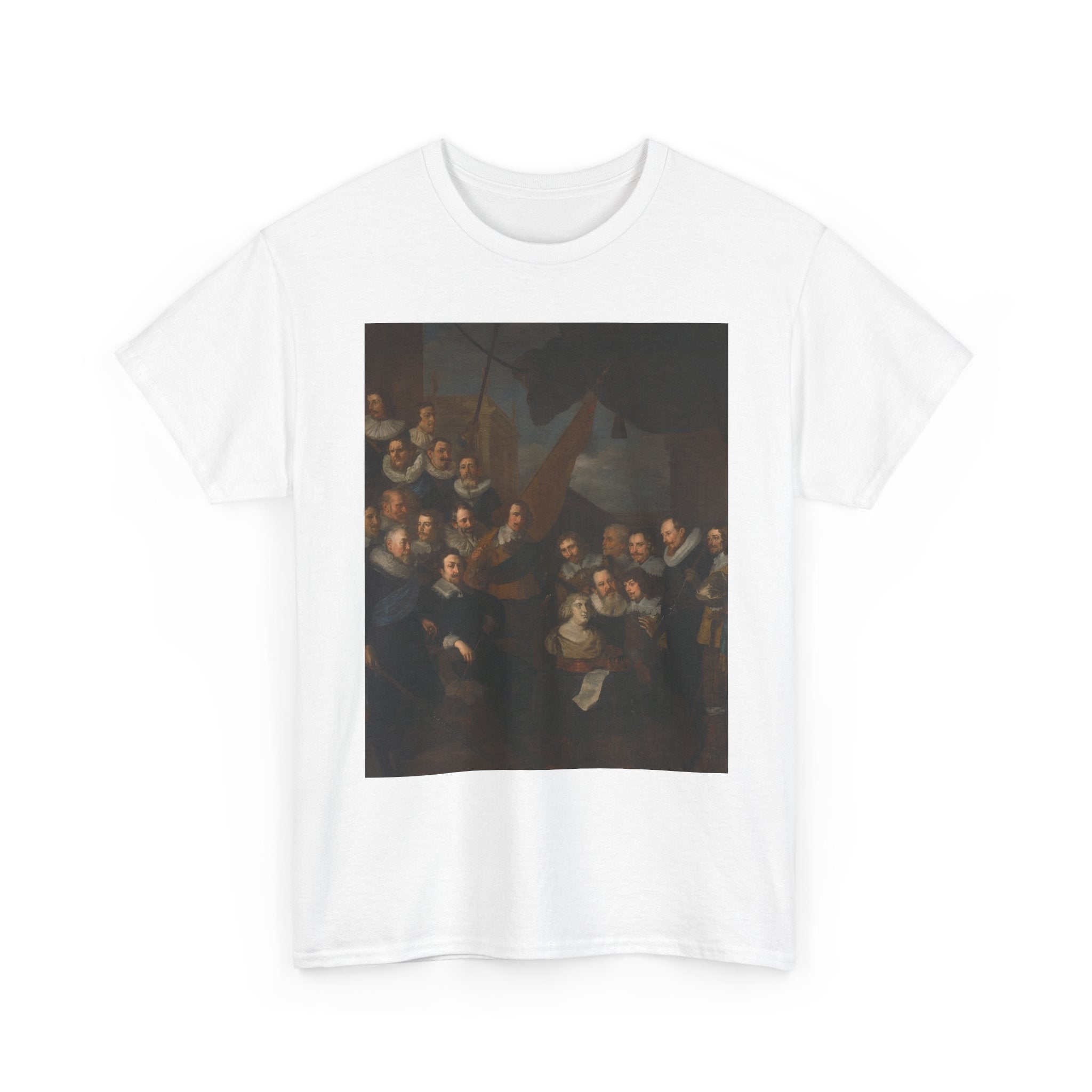 Art Tee – Officers and other Civic Guardsmen of the XIX District of Amsterdam, under the command of Captain Cornelis Bicker and Lieutenant Frederick van Banchem, waiting to welcome Marie de Médicis, 1 September 1638