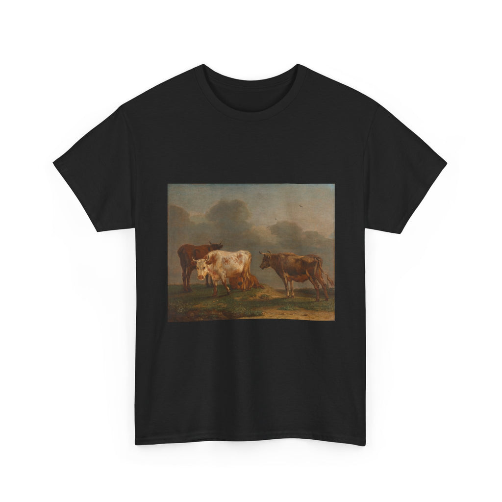 Art Tee – Four Young Bulls in a Meadow