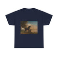 Art Tee – Two Horses in a Meadow near a Gate
