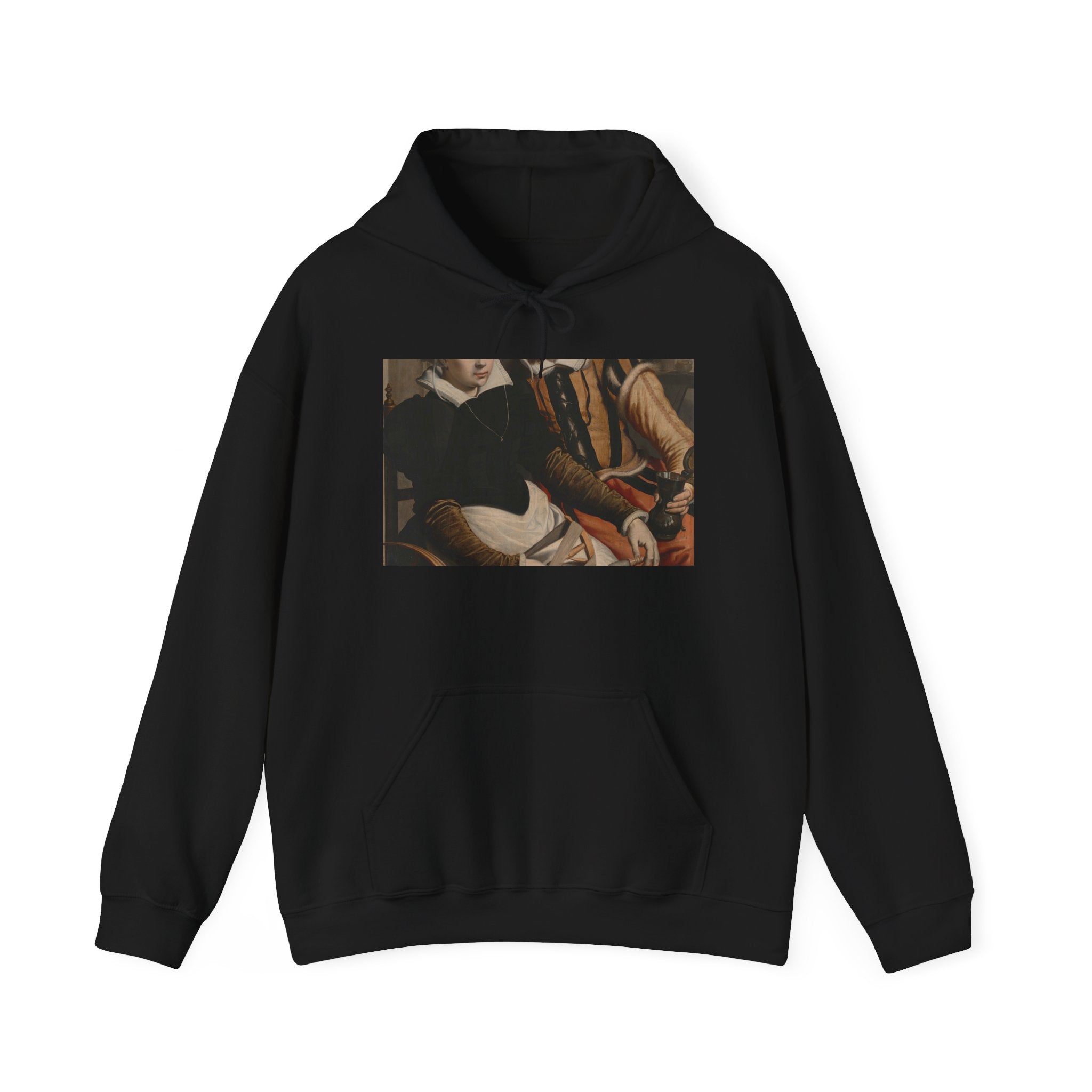 Art Hoodie – Man and Woman at a Spinning Wheel