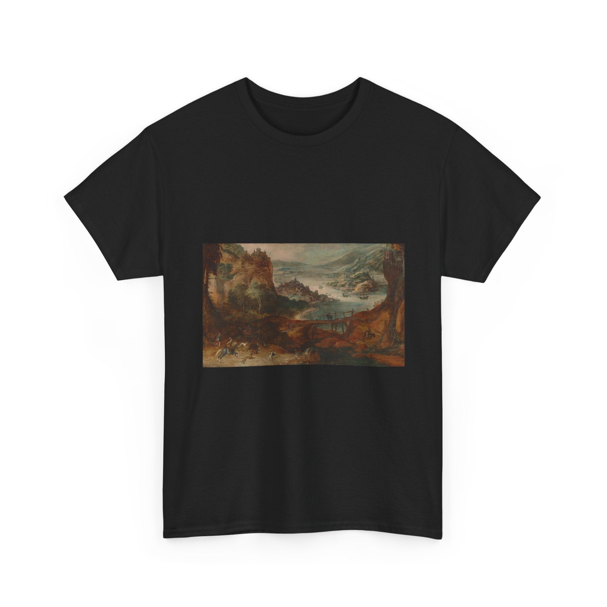 Art Tee – River Landscape with Boar Hunt