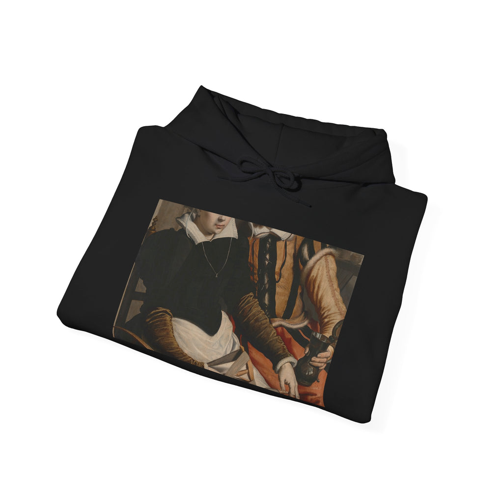 Art Hoodie – Man and Woman at a Spinning Wheel