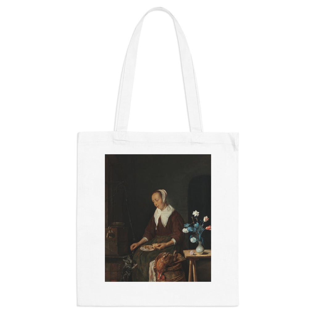 Art Tote Bag – Woman Eating, Known as ‘The Cat’s Breakfast’