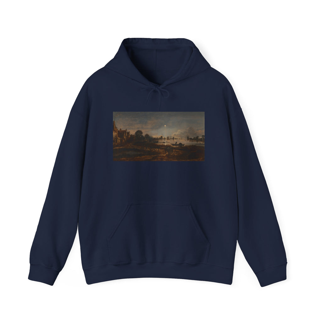 Art Hoodie – River View by Moonlight