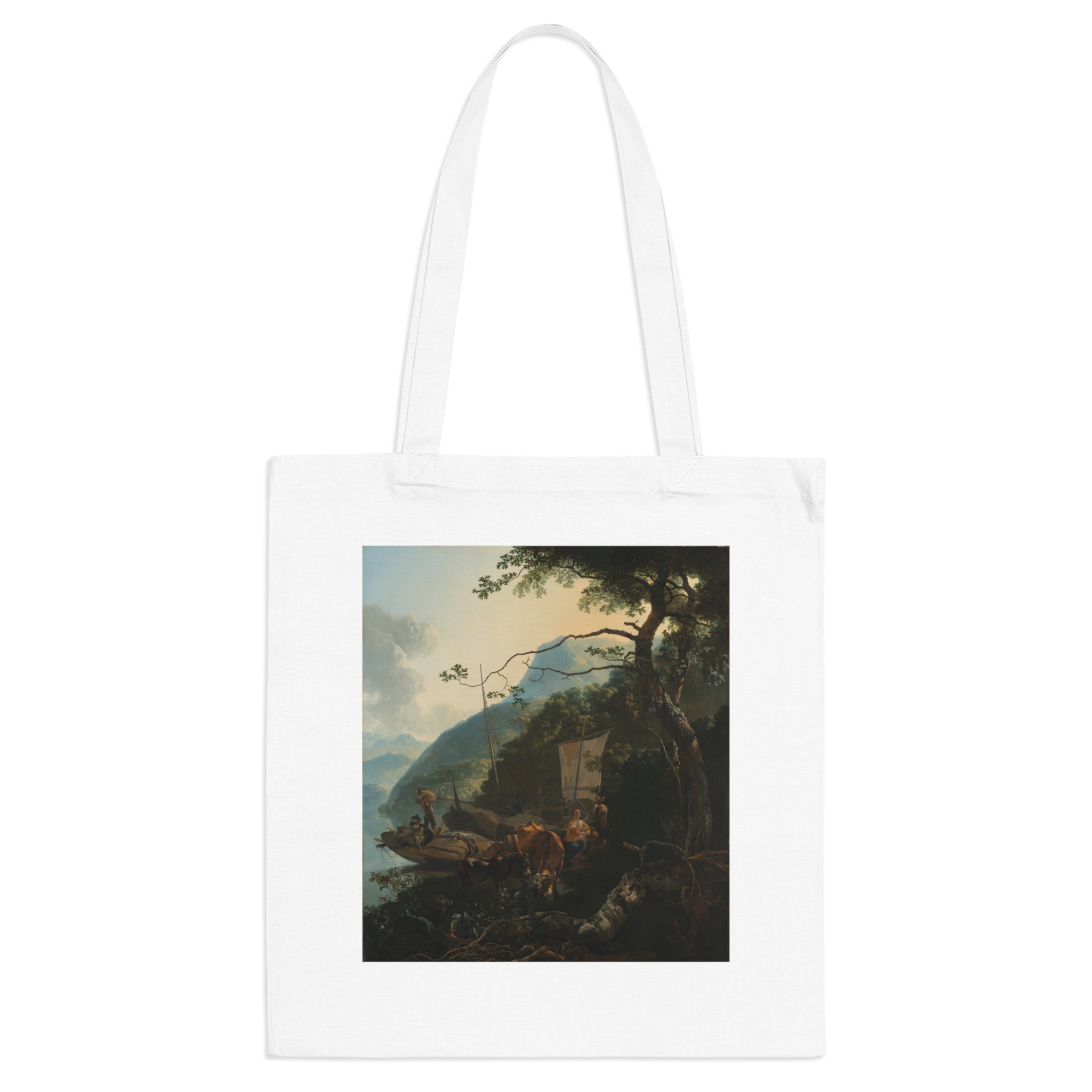 Art Tote Bag – Boatmen Moored on the Shore of an Italian Lake