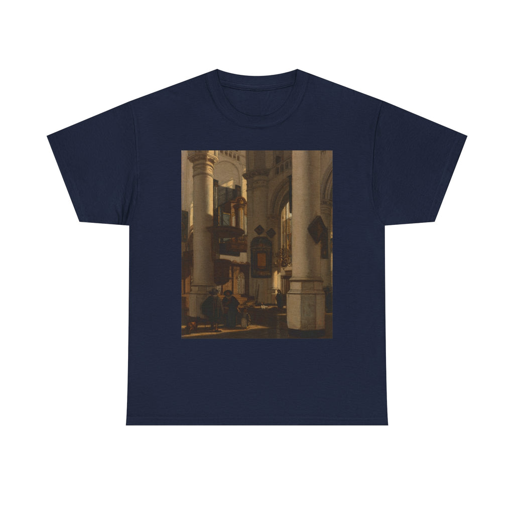 Art Tee – Interior of a Protestant, Gothic Church, with a Gravedigger in the Choir